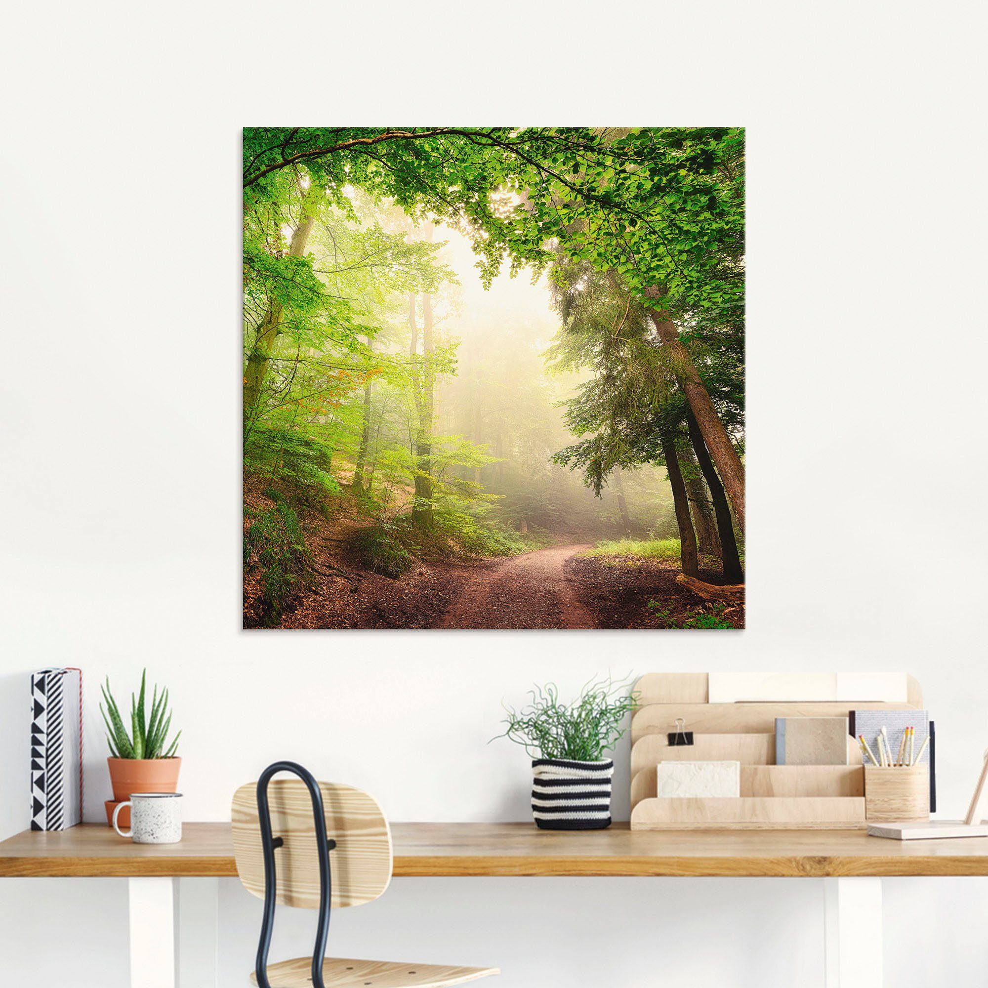 Artland Print op glas Natuurlijke bogen door bomen