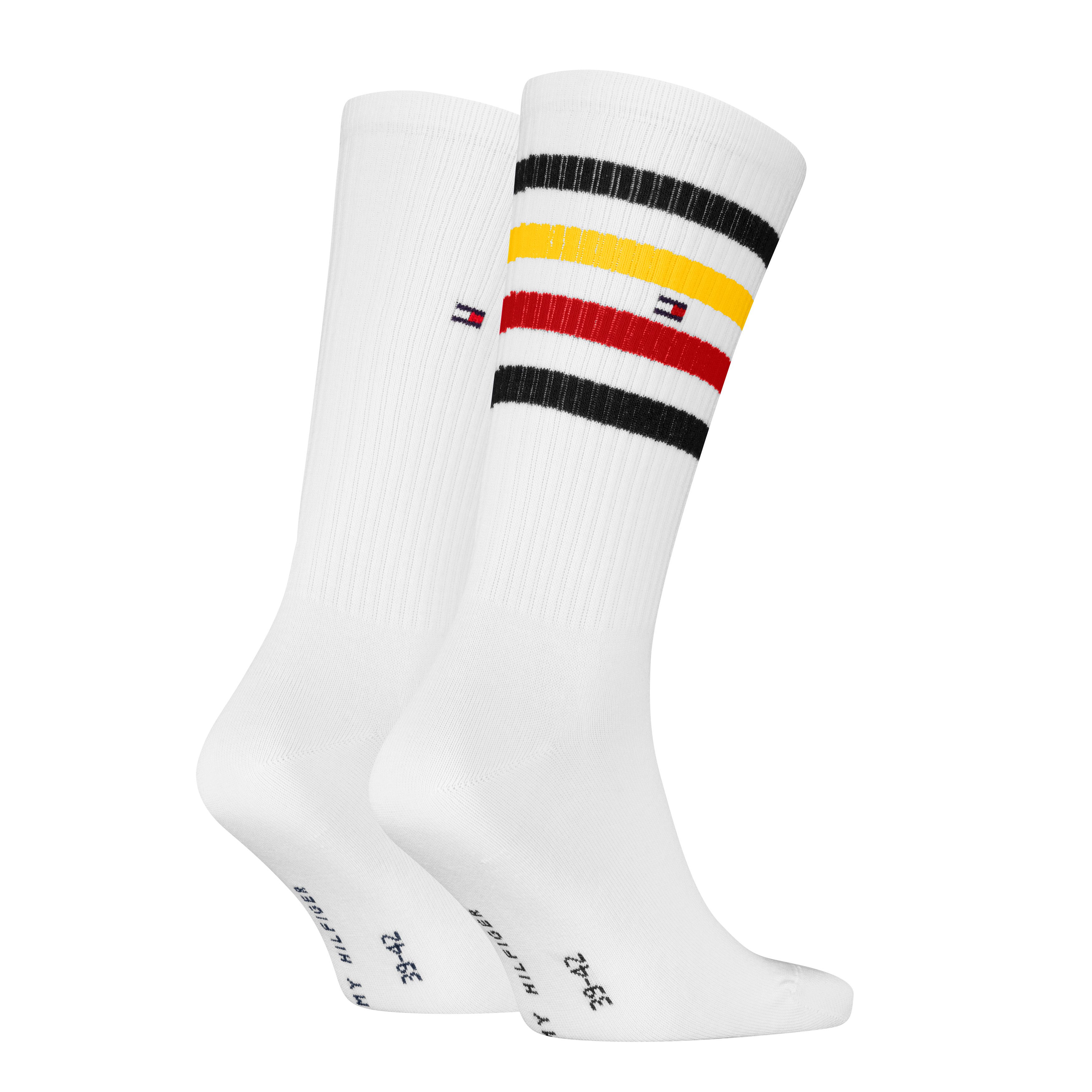 Tommy Hilfiger Sokken TH MEN SPORT SOCK 2P STRIPE met kleurrijke streepdetailleringen (2 paar)