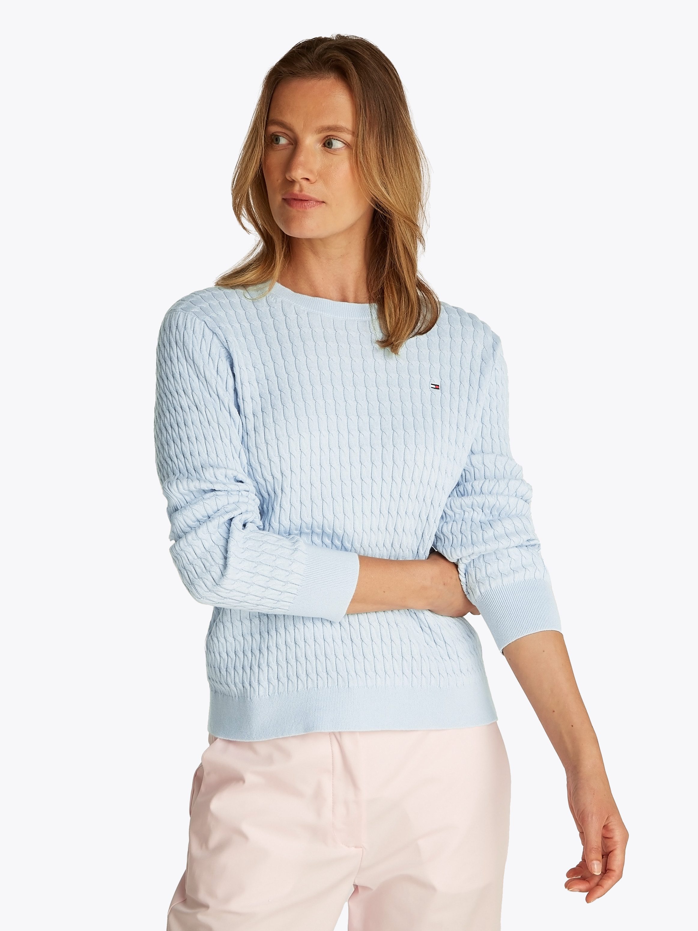 Tommy Hilfiger Trui met ronde hals CO CABLE C-NK LS SWEATER