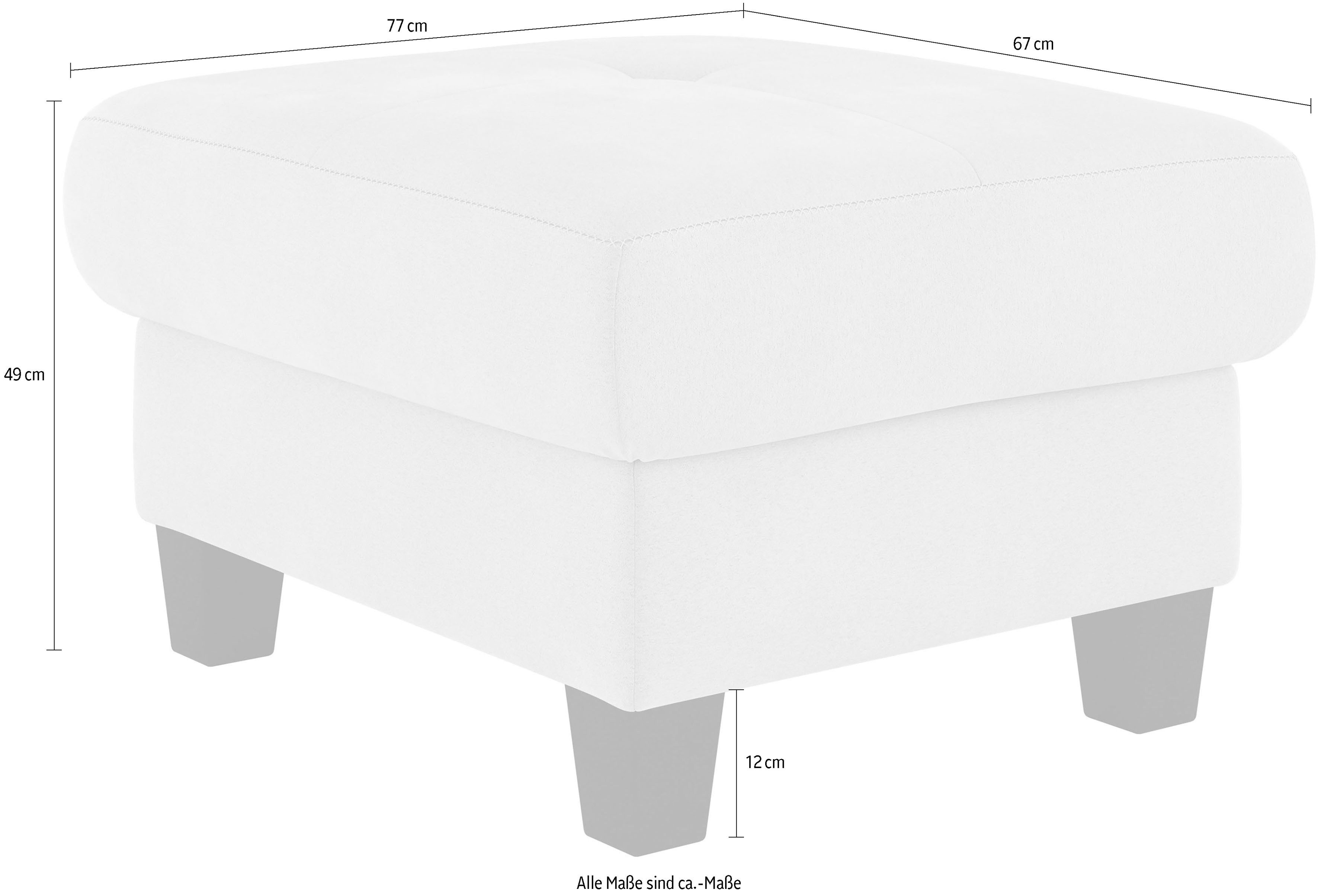 Places of Style Hocker Varese Kruisnaad in beige