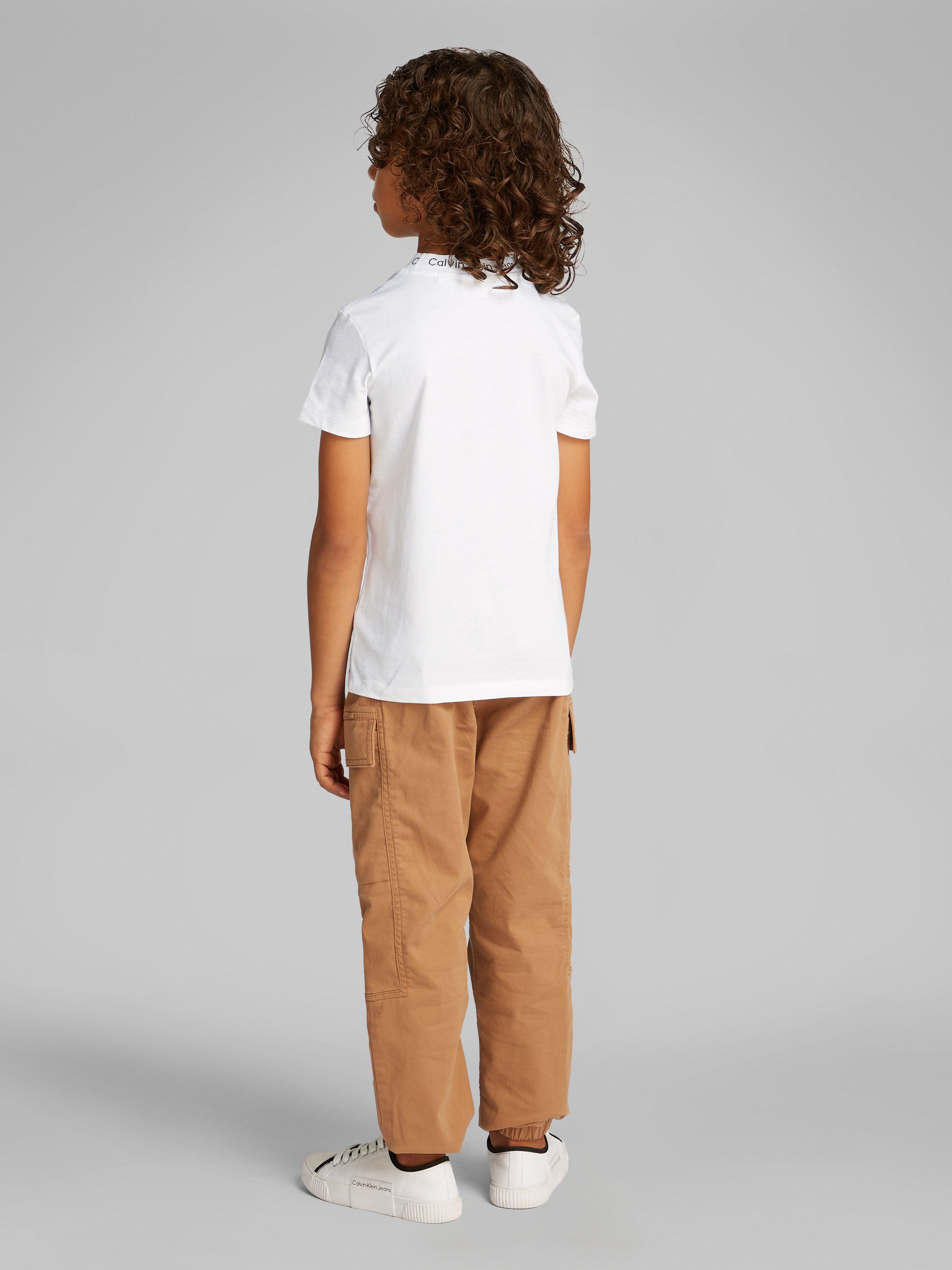 Calvin Klein T-shirt INTARSIA 2-PACK SS T-SHIRT voor kinderen tot 16 jaar, logo-opschrift (set, 2)