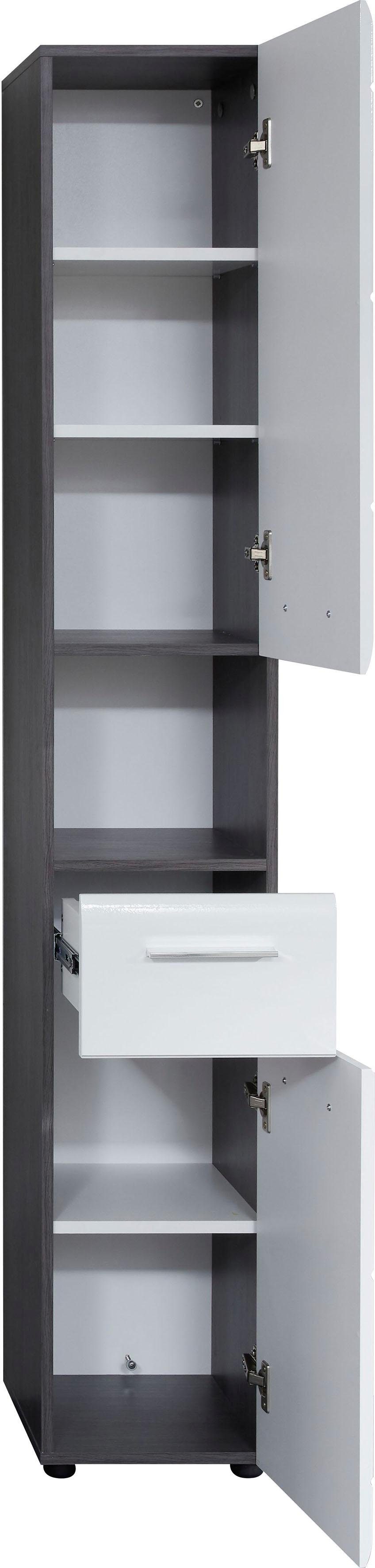 INOSIGN Hoge kast Sovana Badkamerskast in hoogglanslook - (B/D/H) 30/31/182 cm