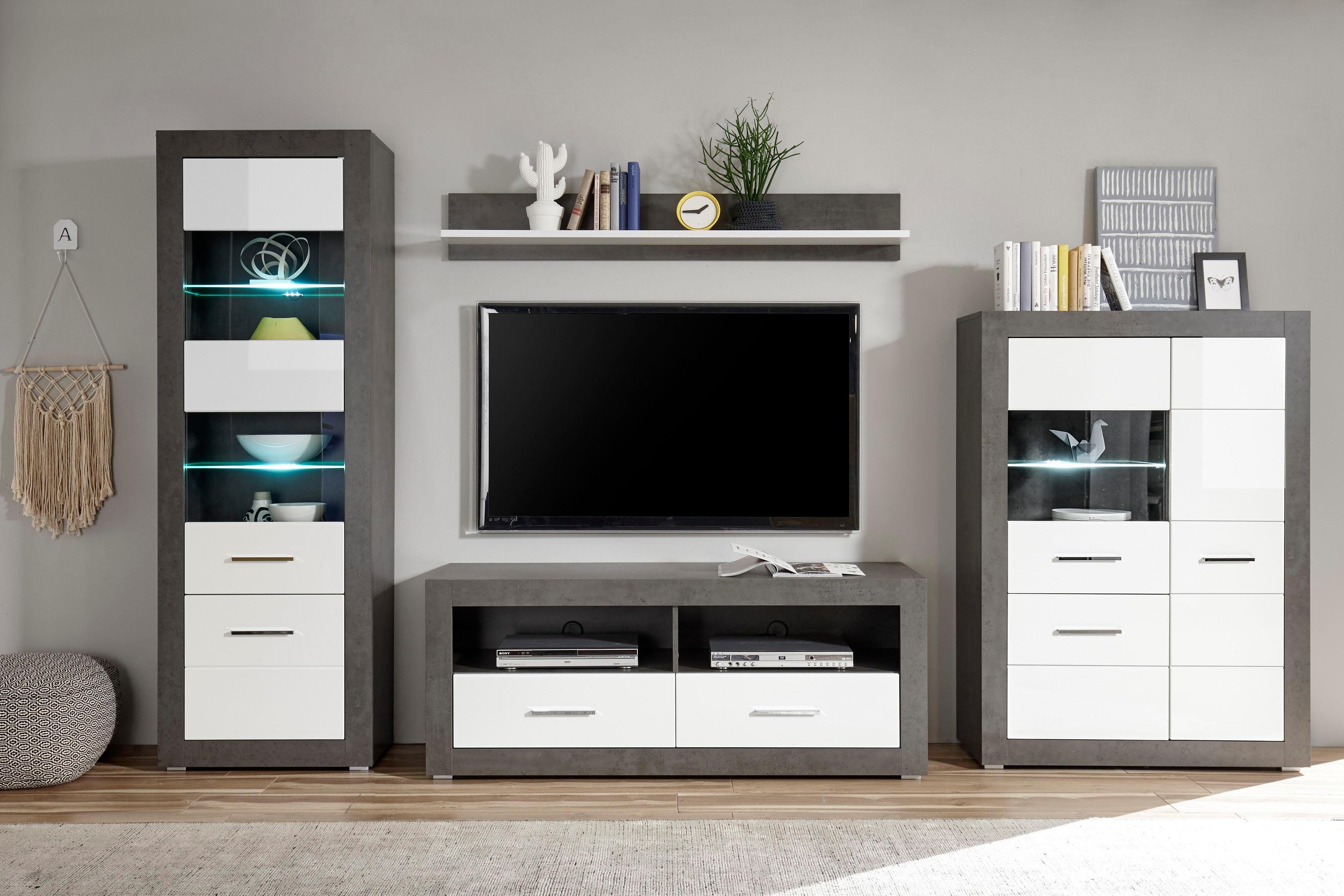 INOSIGN Wandmeubel Etero (4-delig) (set, 4-delig) tv-wandmeubels grijs