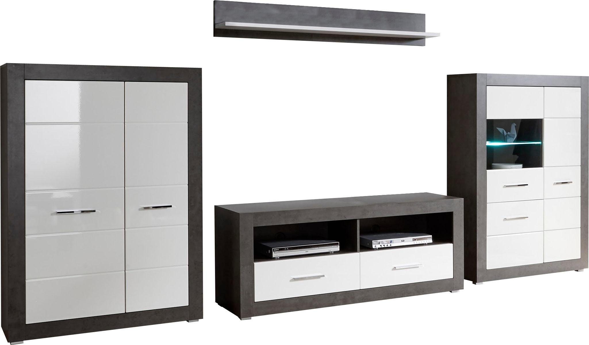 INOSIGN Wandmeubel Etero (4-delig) (set, 4-delig) tv-wandmeubels grijs