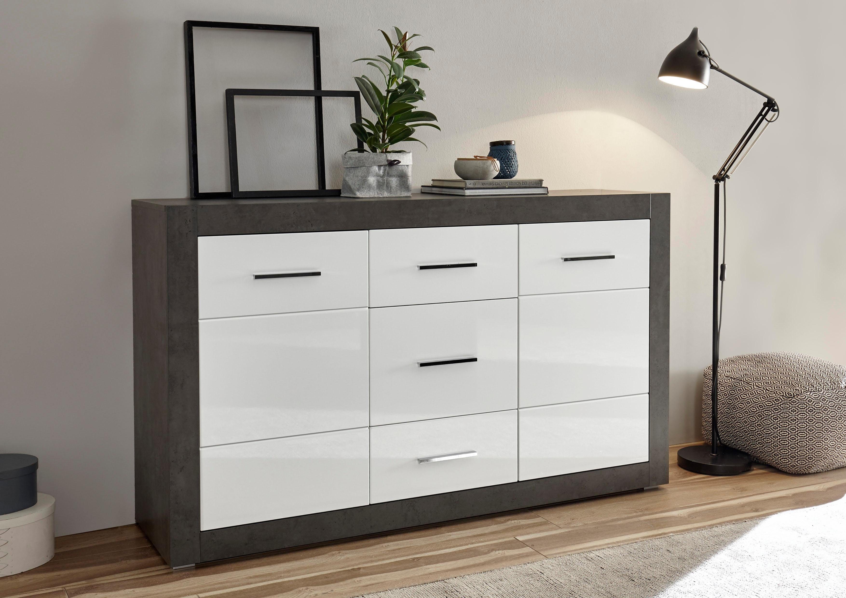 INOSIGN Dressoir Etero Breedte 164 cm dressoirs maat 164x42x97 cm grijs