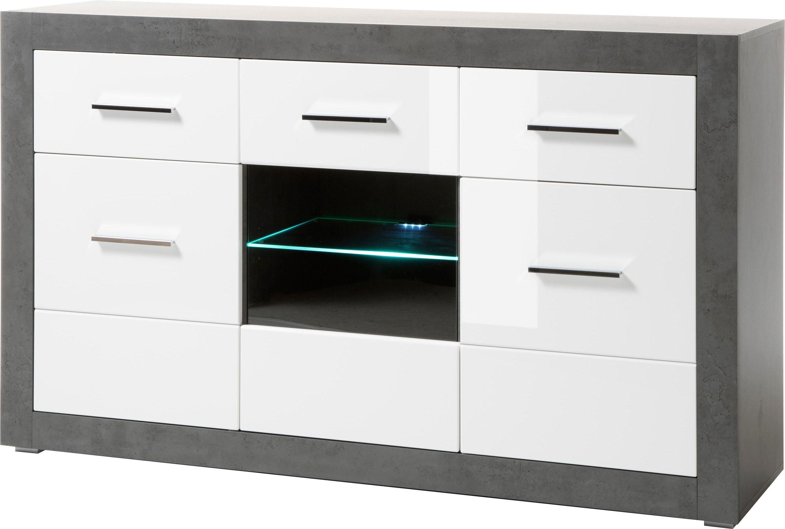 INOSIGN Dressoir Etero Breedte 164 cm dressoirs maat 164x42x97 cm grijs