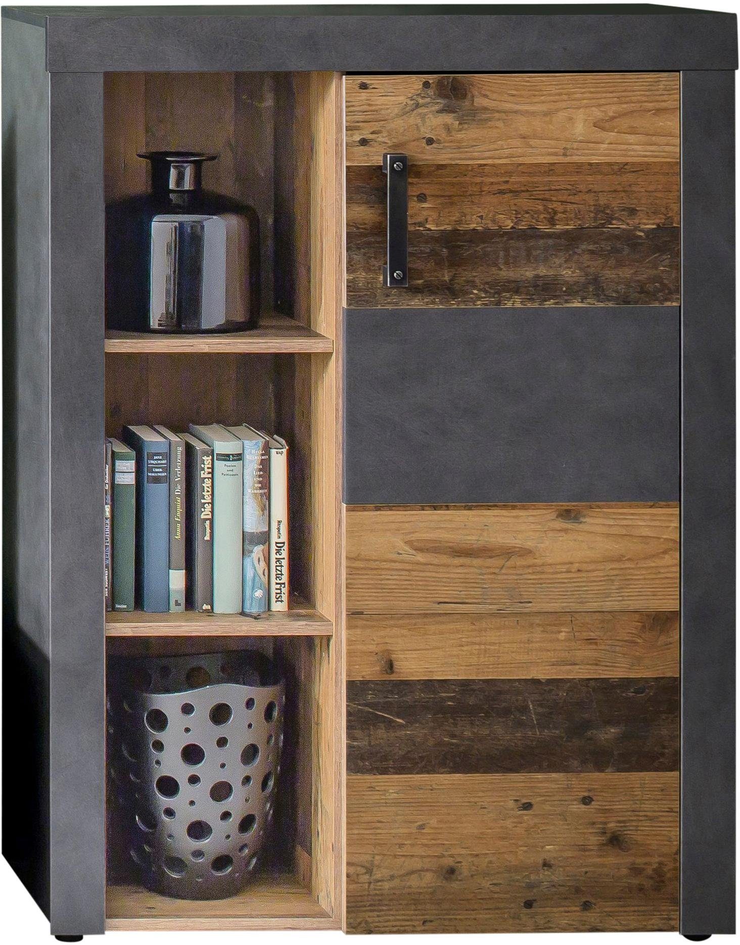 INOSIGN Bergkast Ilana moderne industriële stijl - verlichting optioneel - b/d/h 87/34/118 cm