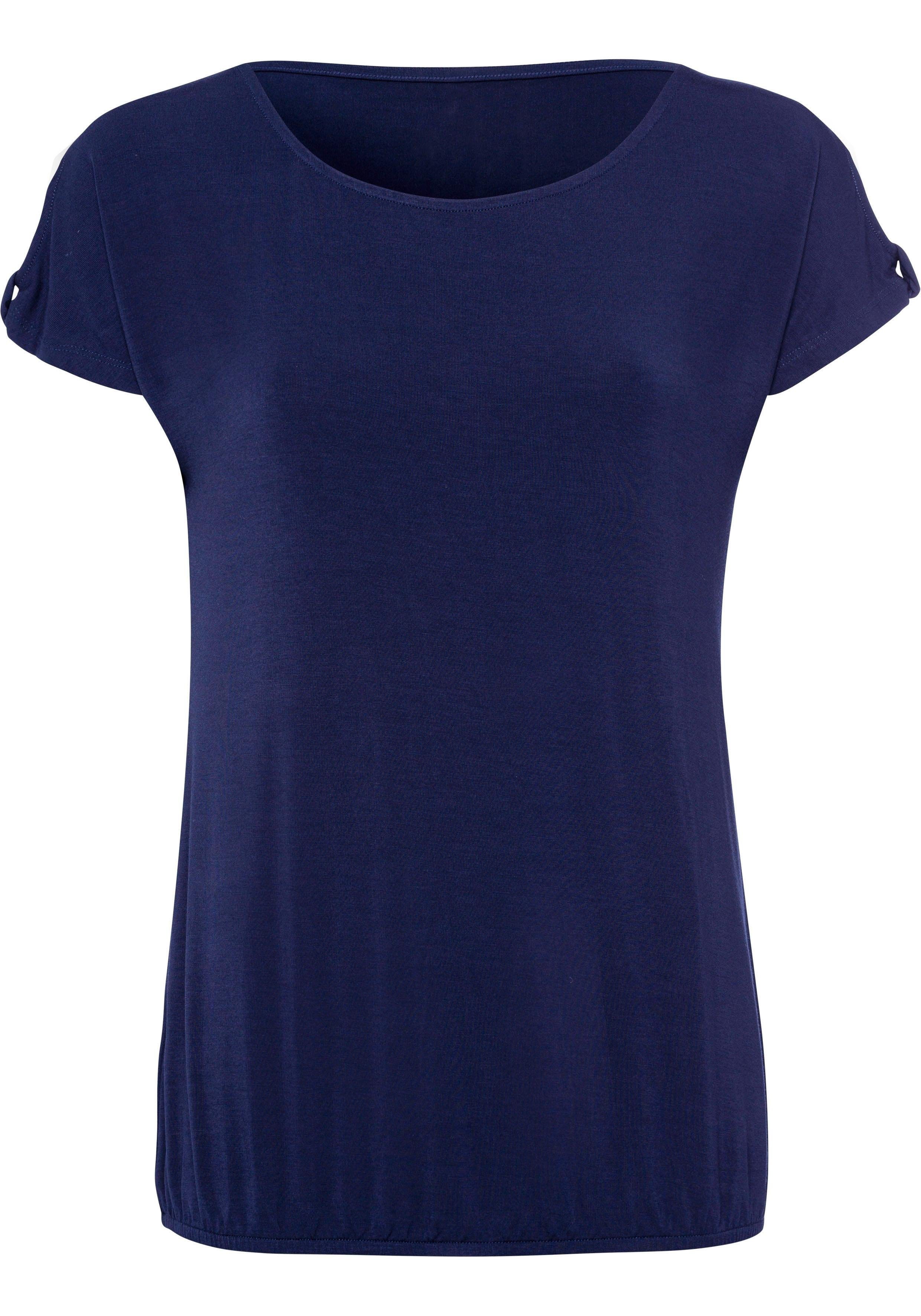 Lascana T-shirt Met kleine cut-out op de mouw (Set van 2)