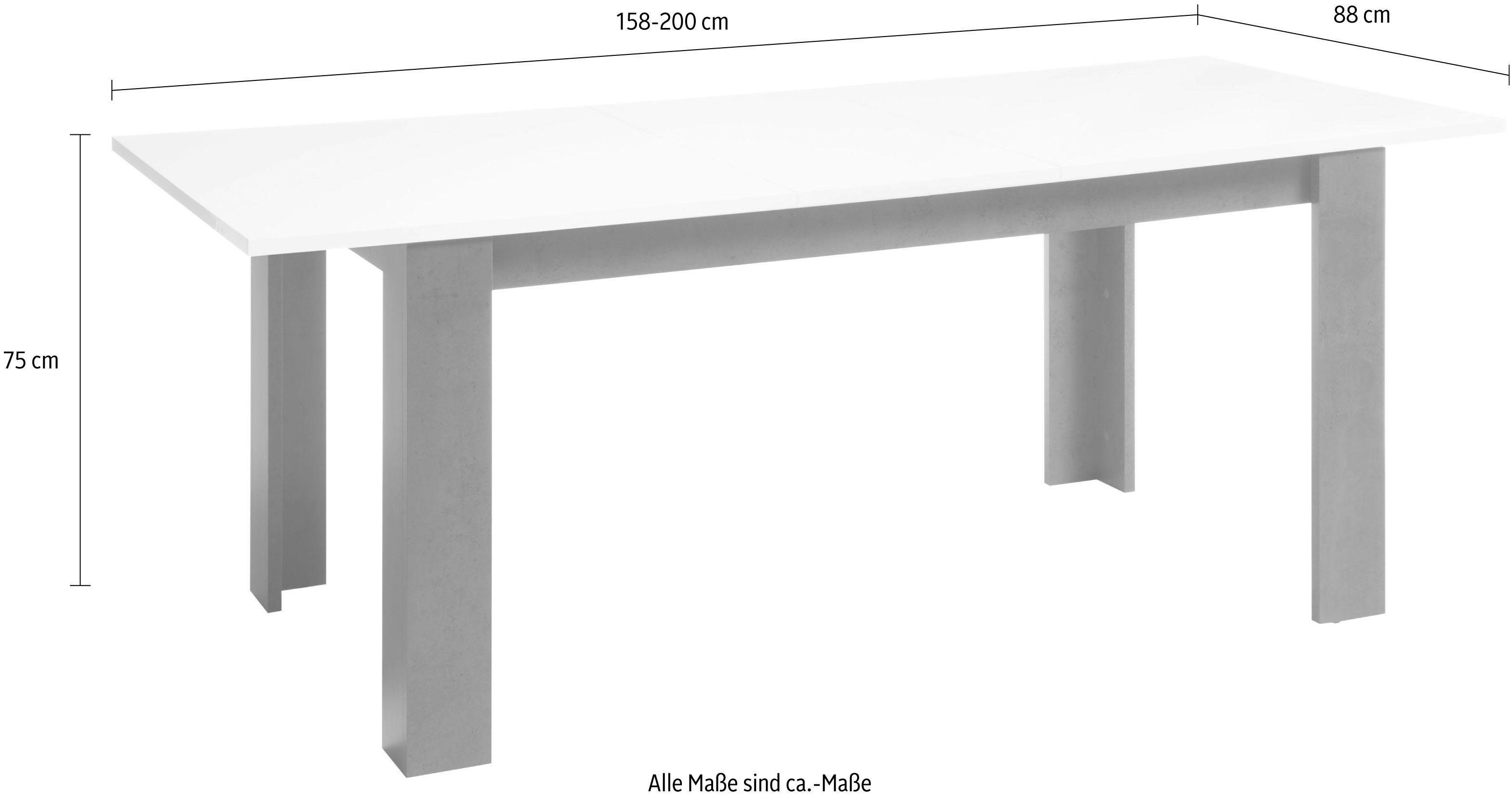 INOSIGN Eettafel Etero Breedte 158-200 cm uittrekbaar