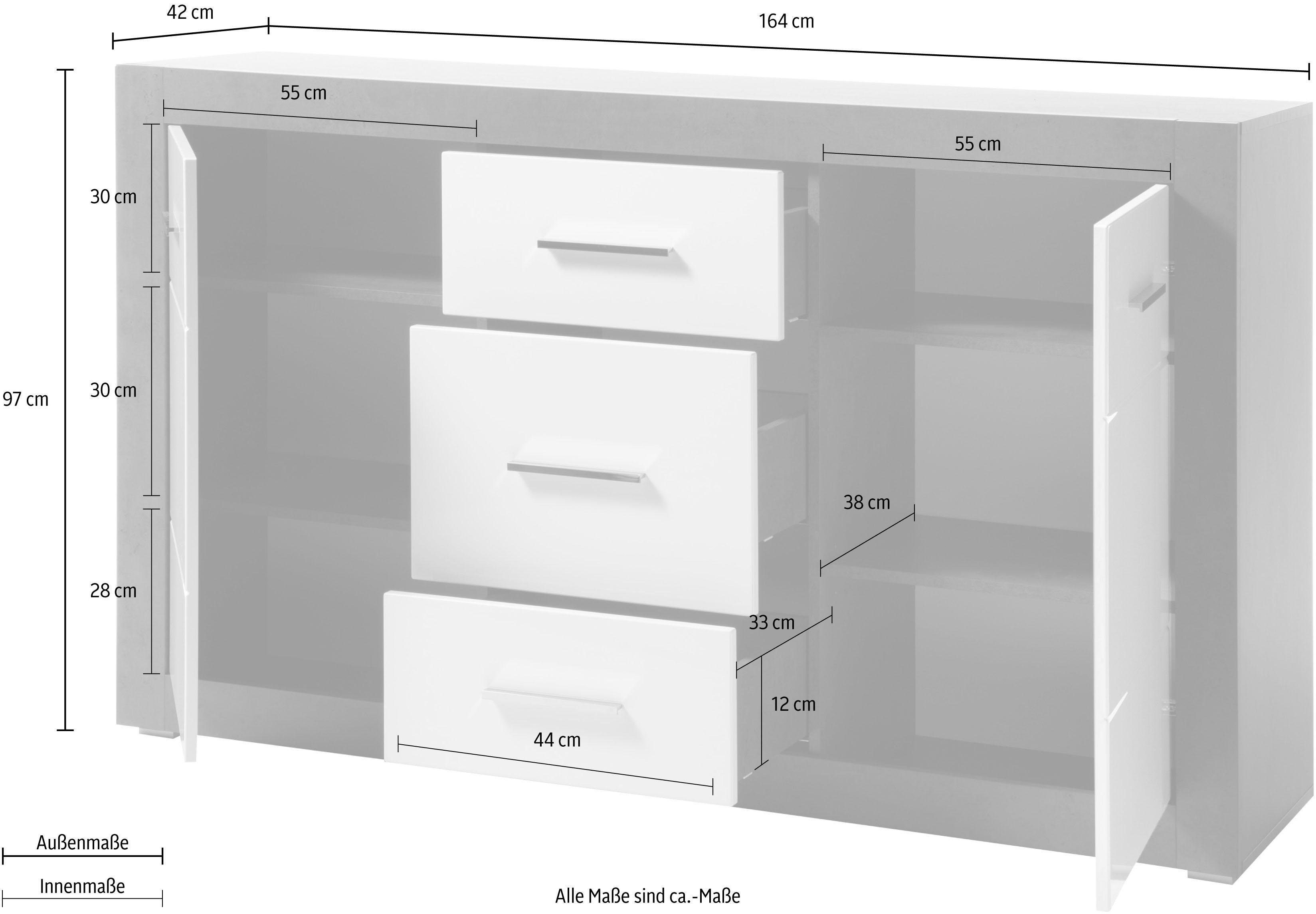 INOSIGN Dressoir Etero Breedte 164 cm