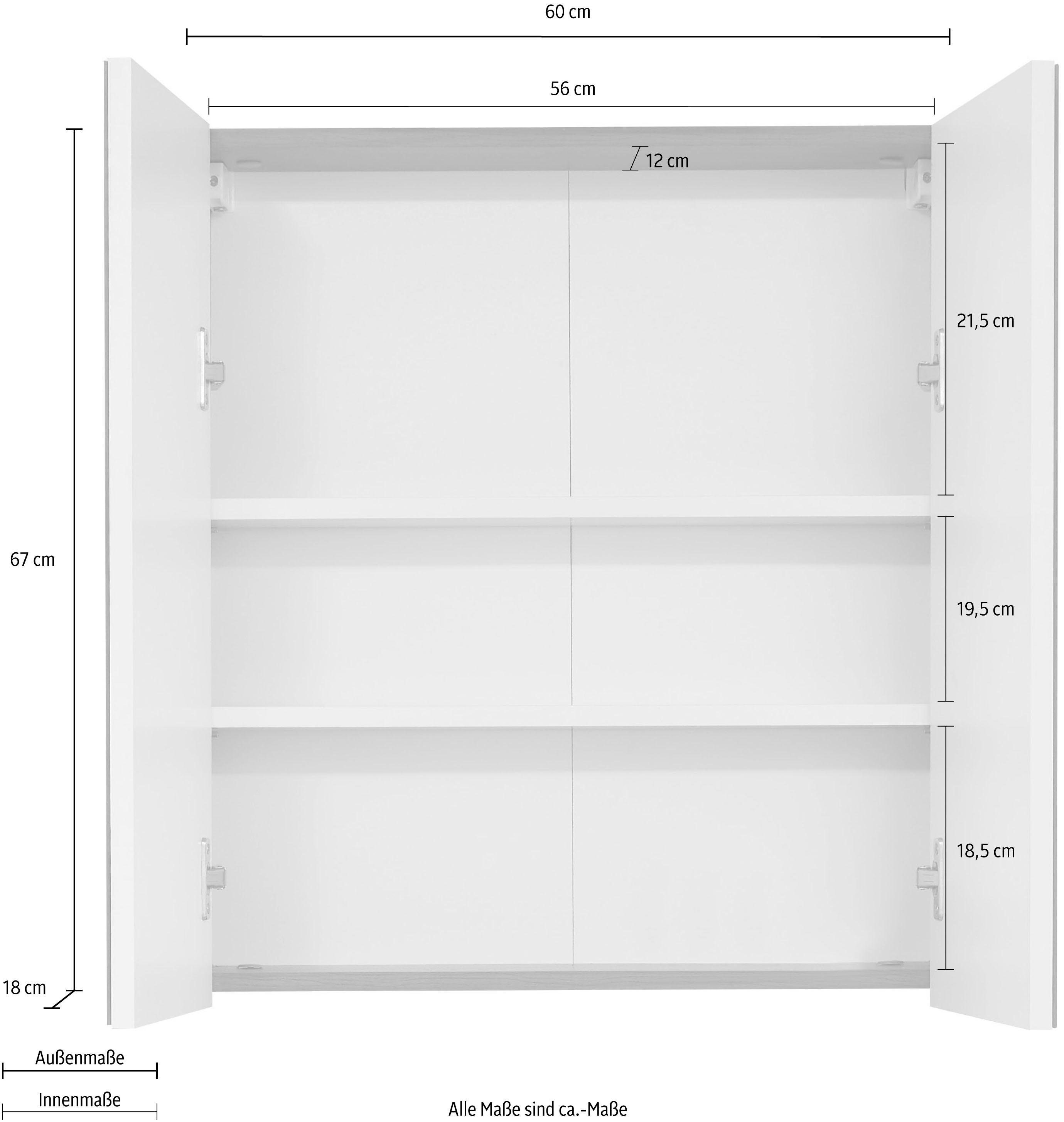 INOSIGN Spiegelkast Sovana Badkamerkast optioneel met of zonder verlichting - (B/D/H) 60/18/67 cm