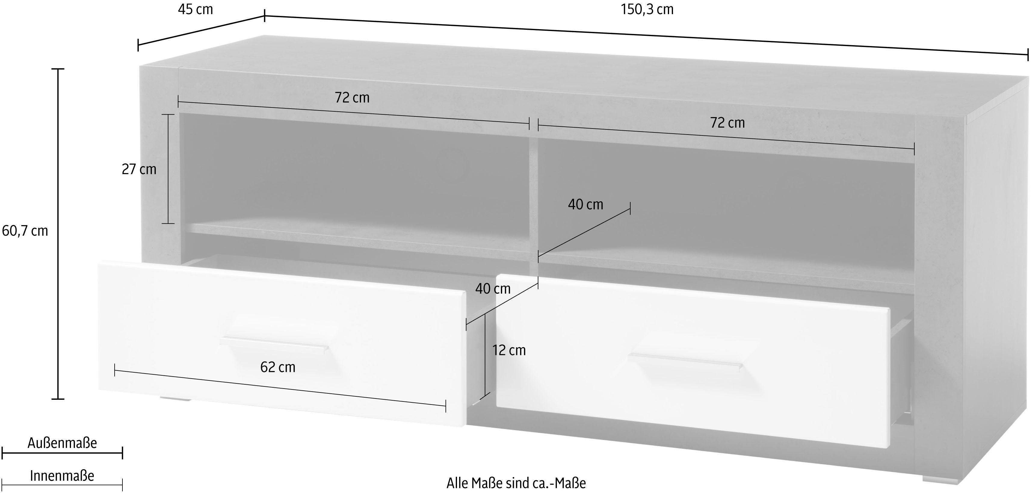 INOSIGN Tv-meubel Etero Breedte 150 cm