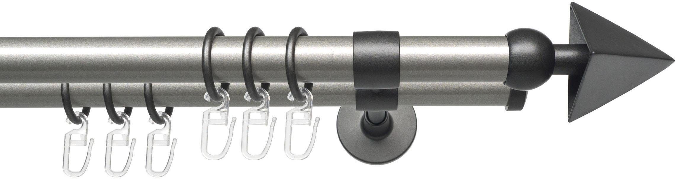 Liedeco Gordijnroede Lan Spear 2-sporen met een vaste afmeting van ø 20 mm gordijnroedes maat Ø 20 mm x 200 cm zilver(kleur)