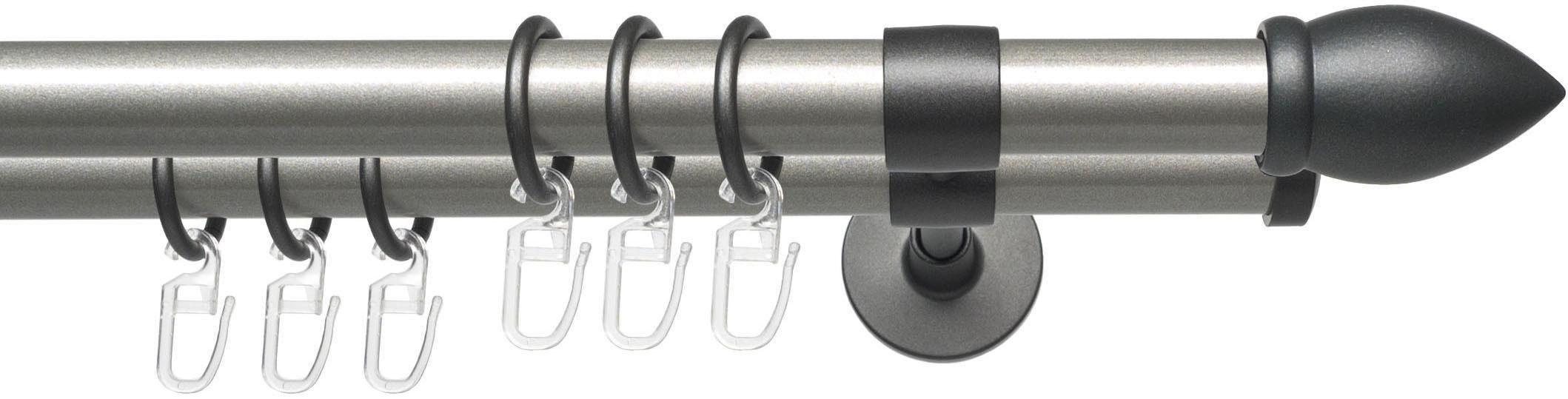 Liedeco Gordijnroede Lan Mush 2-sporen met een vaste afmeting van ø 20 mm gordijnroedes maat 1 zilver(kleur)