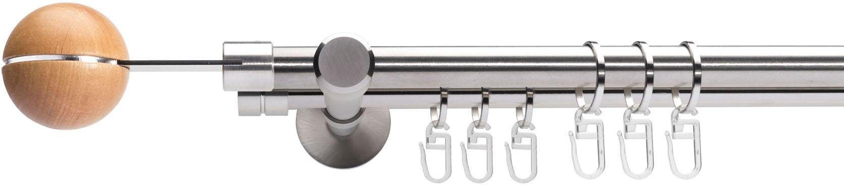 Liedeco Gordijnroede Stijl Harsens 2-sporig in standaardmaat ø 16 mm gordijnroedes maat Ø 16 mm x 120 cm zilver(kleur)