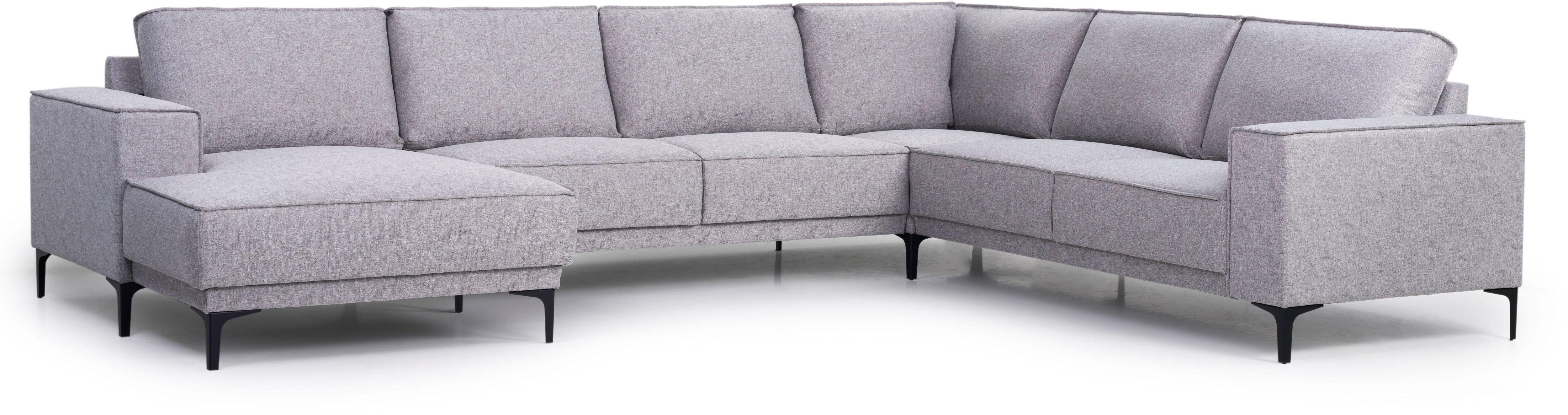 Places of Style Zithoek XXL bank Oland, structuur, platweefsel, luxe microvezel, bouclé