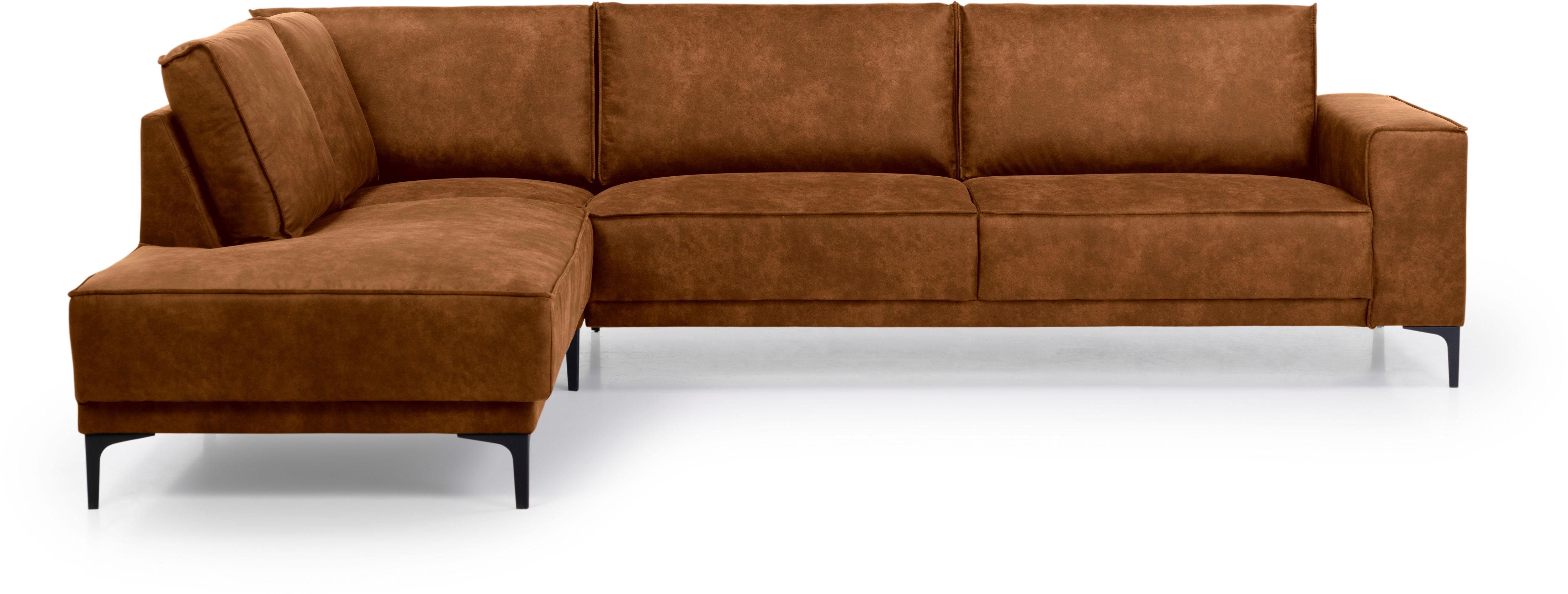 Places of Style Hoekbank Oland, structuur, platweefsel, luxe microvezel, bouclé