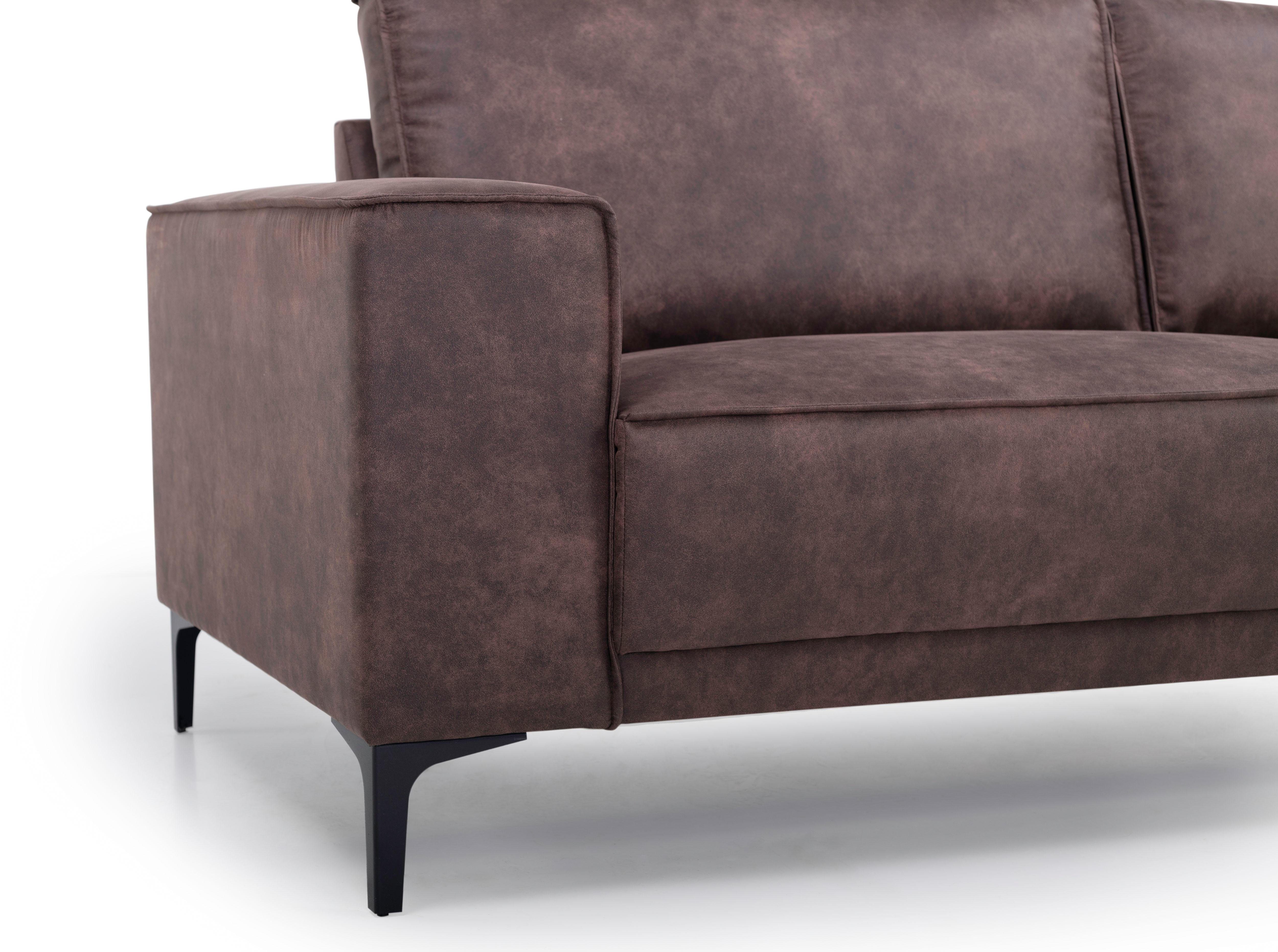 Places of Style 2-zitsbank Compact bank Oland, structuur, platweefsel, luxe microvezel, bouclé