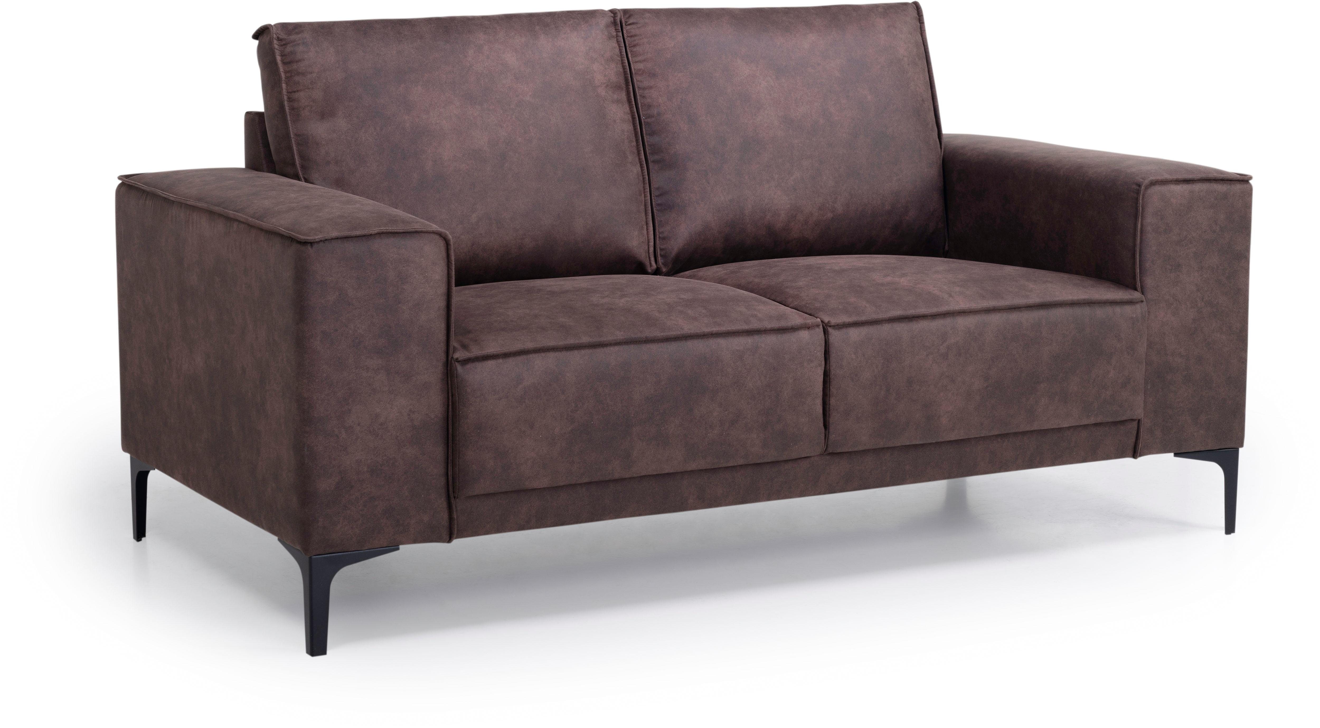Places of Style 2-zitsbank Compact bank Oland, structuur, platweefsel, luxe microvezel, bouclé