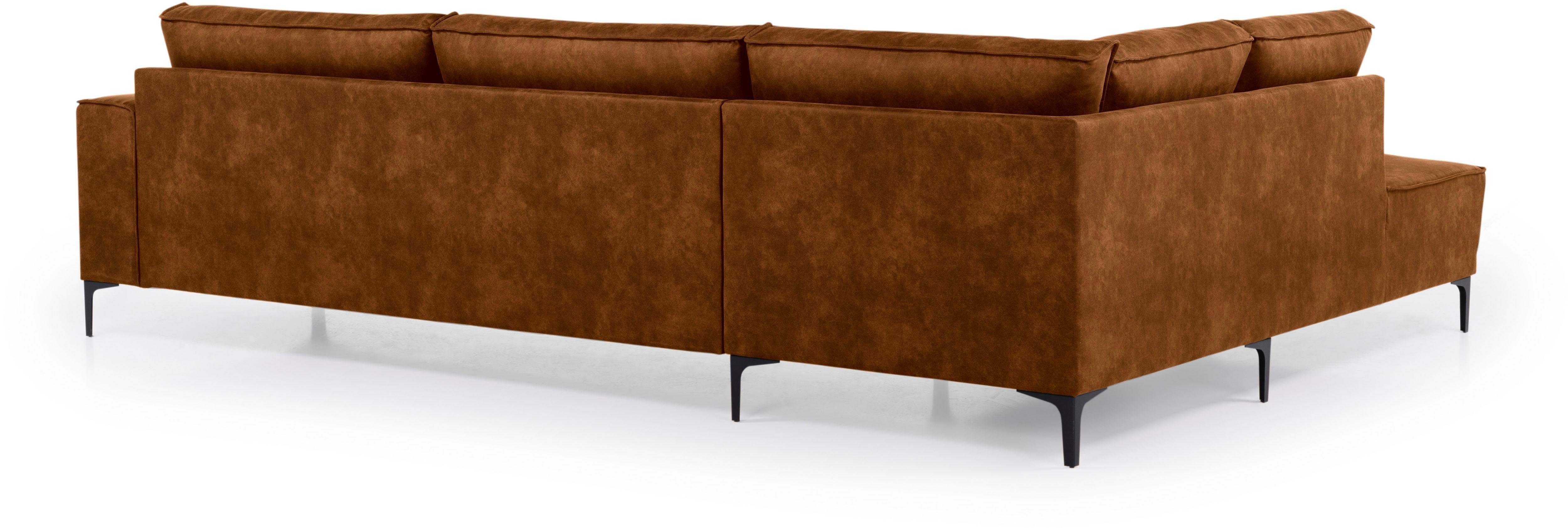Places of Style Hoekbank Oland, structuur, platweefsel, luxe microvezel, bouclé