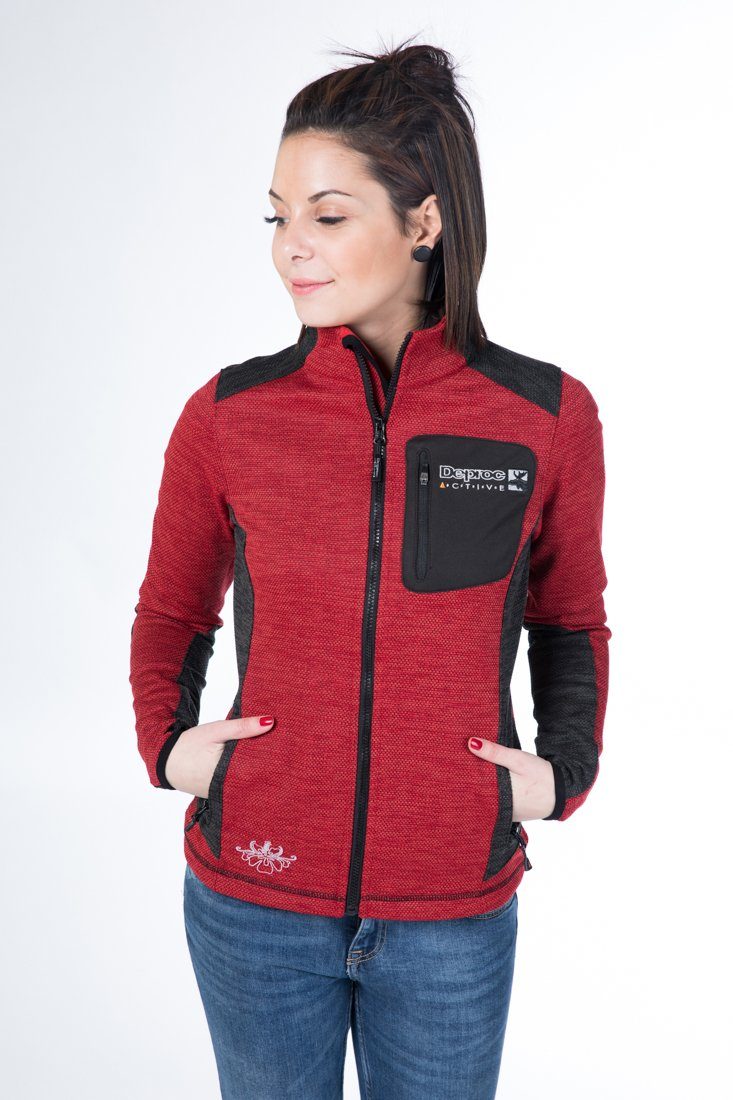 DEPROC Active Gebreid fleecejack WHITECOURT wafelfleece WOMEN