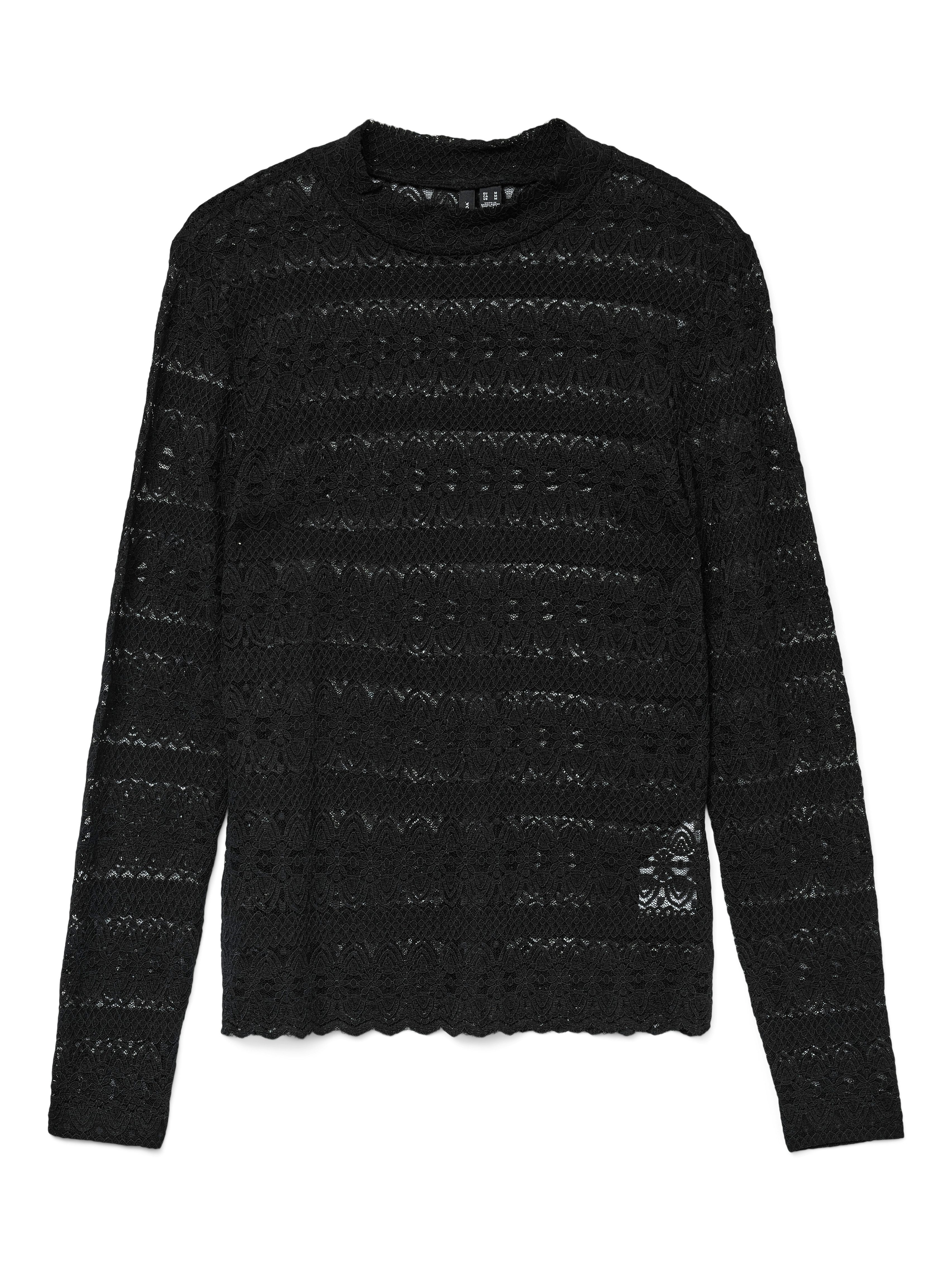 Vero Moda Shirt met lange mouwen VMZOE LS LACE HIGH NECK TOP JRS NOOS