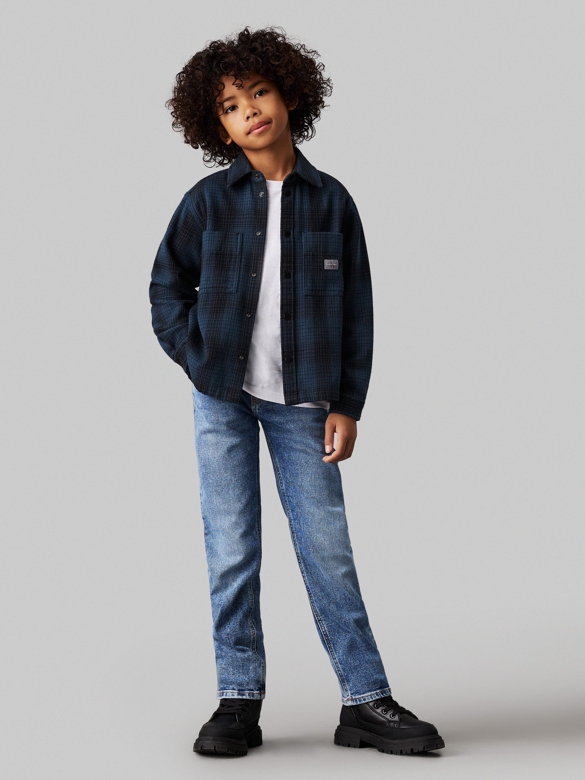 Calvin Klein Straight jeans Reg Straight Wash Blue Hero Cf voor kinderen tot 16 jaar in 5-pocket-stijl