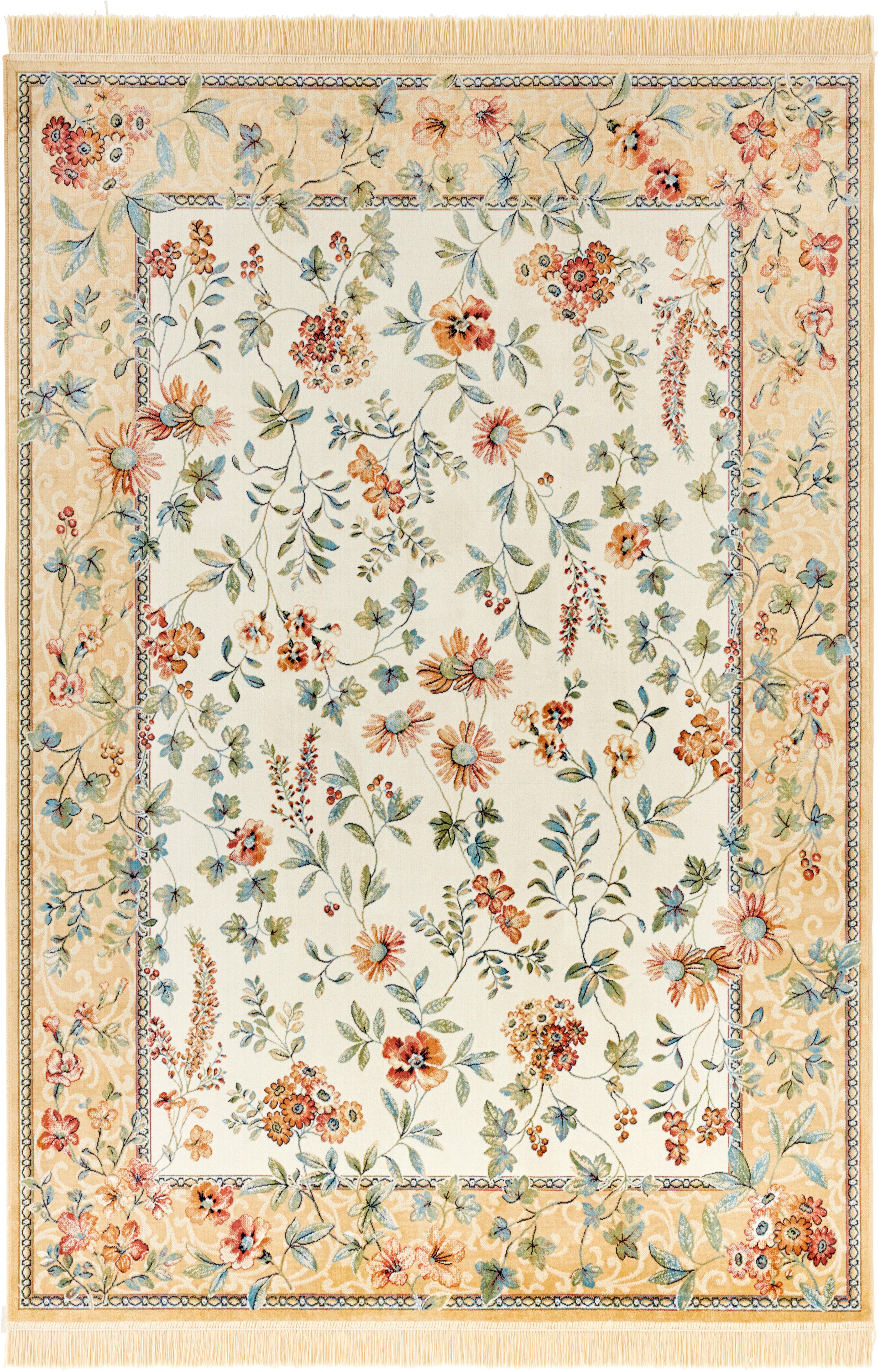 NOURISTAN Vloerkleed Orient Flowers Oriëntaals met franje, oriënt, woonkamer, slaapkamer, eetkamer