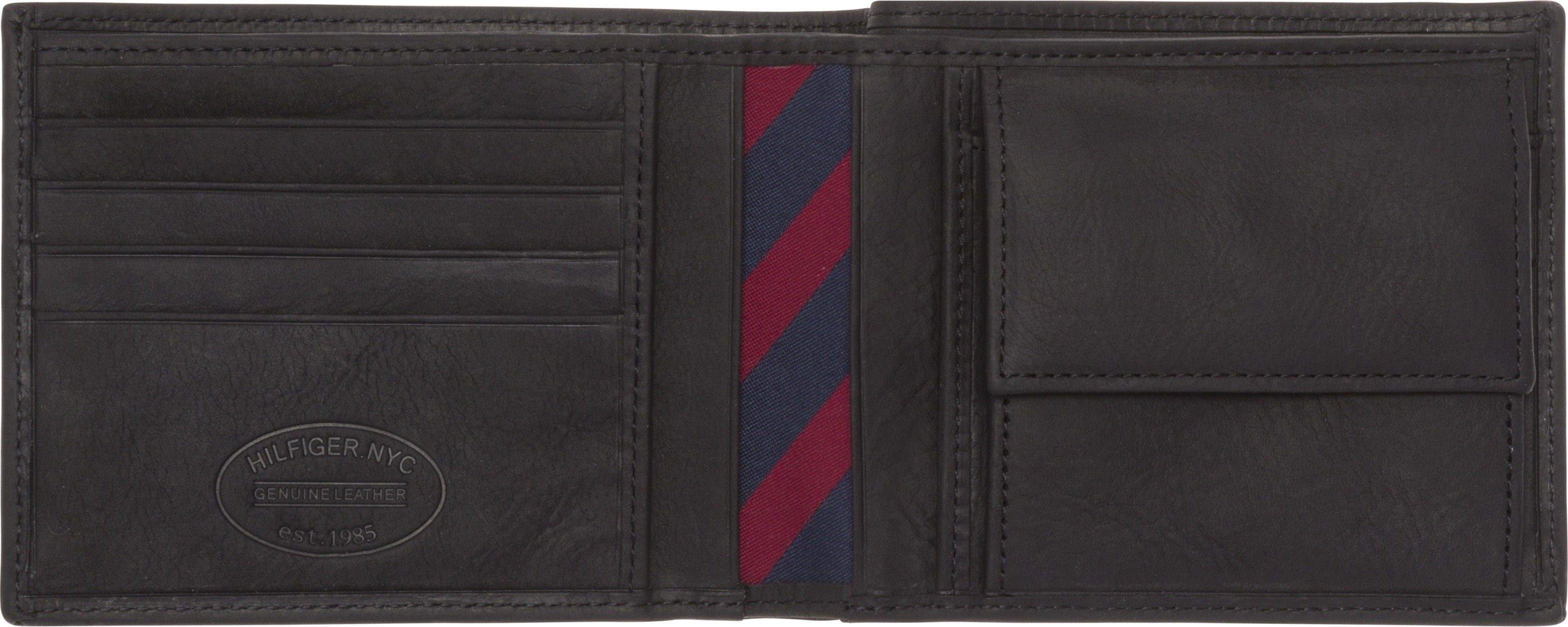 Tommy Hilfiger Portemonnee JOHNSON CC AND COIN POCKET in klein formaat van hoogwaardig leer