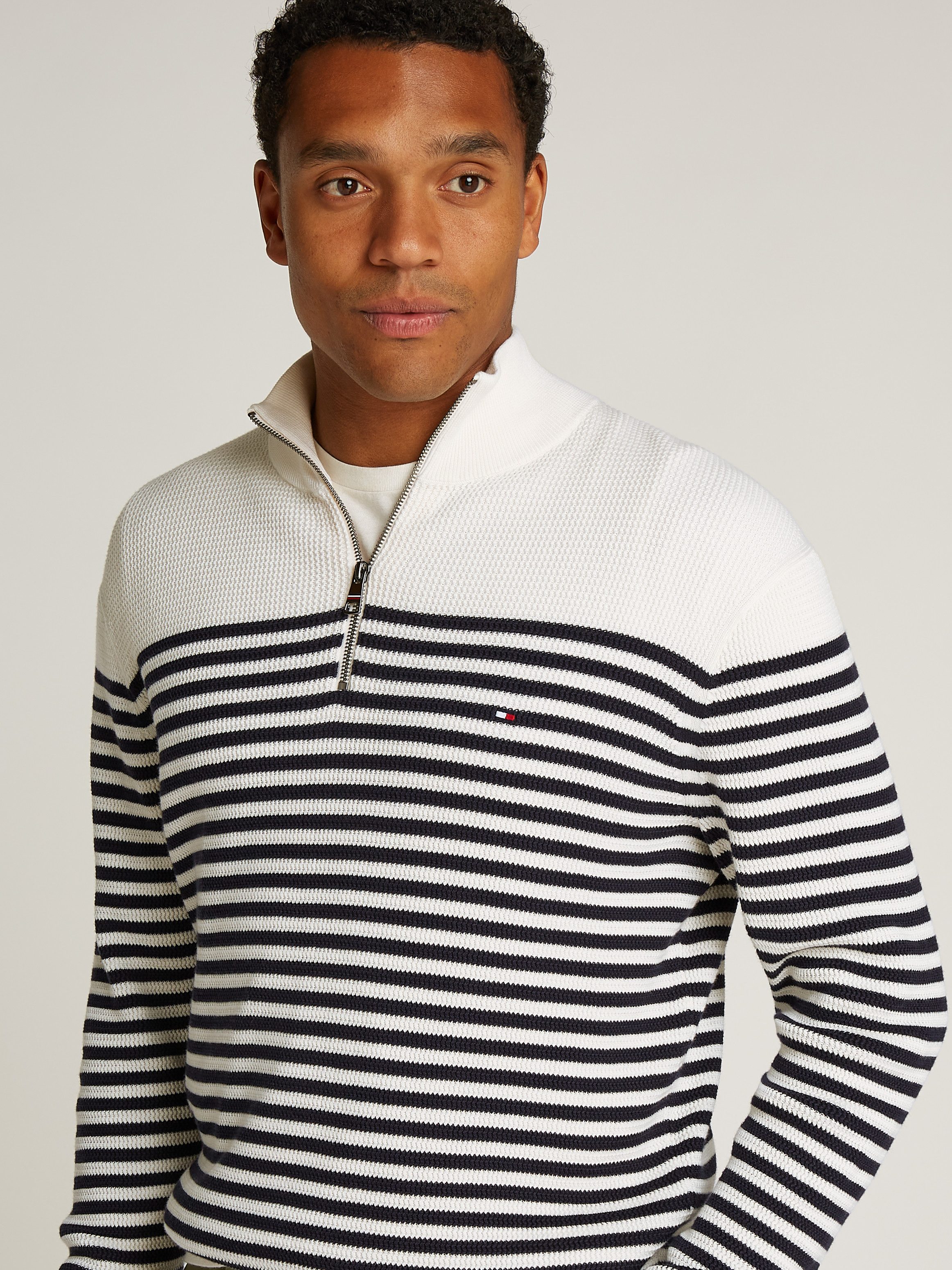 Tommy Hilfiger Schipperstrui RACKING STRUCTURE ZIP MOCK