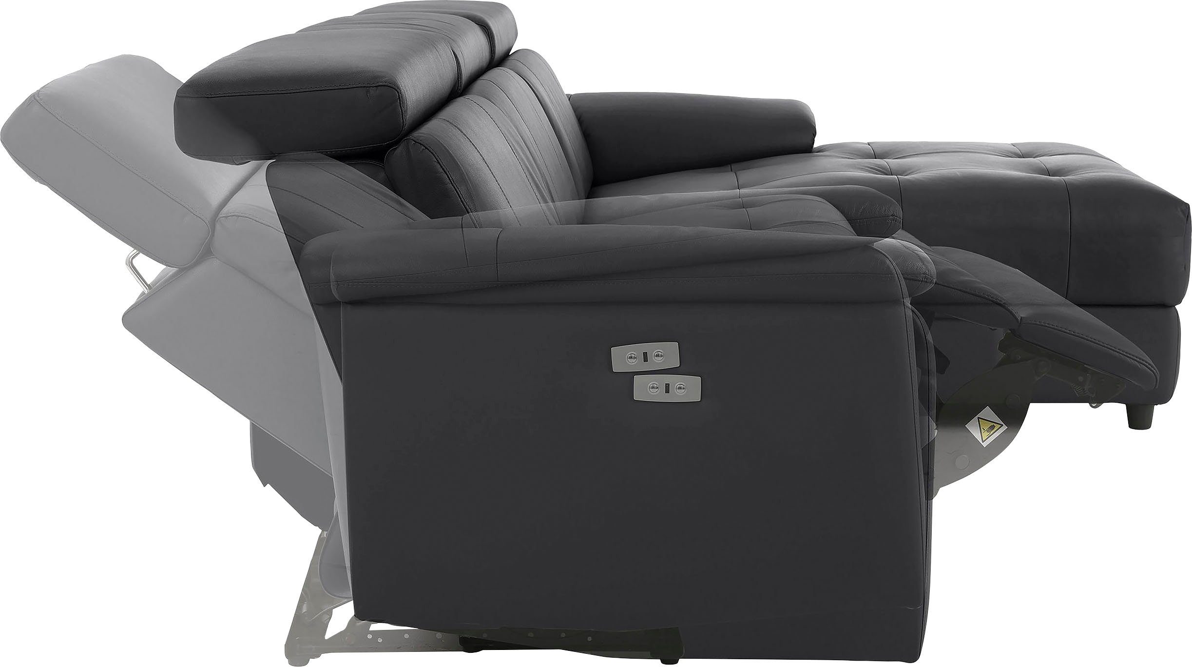 Home affaire Hoekbank Binado, L-vorm, met handmatige of elektrische relaxfunctie met usb-aansluiting