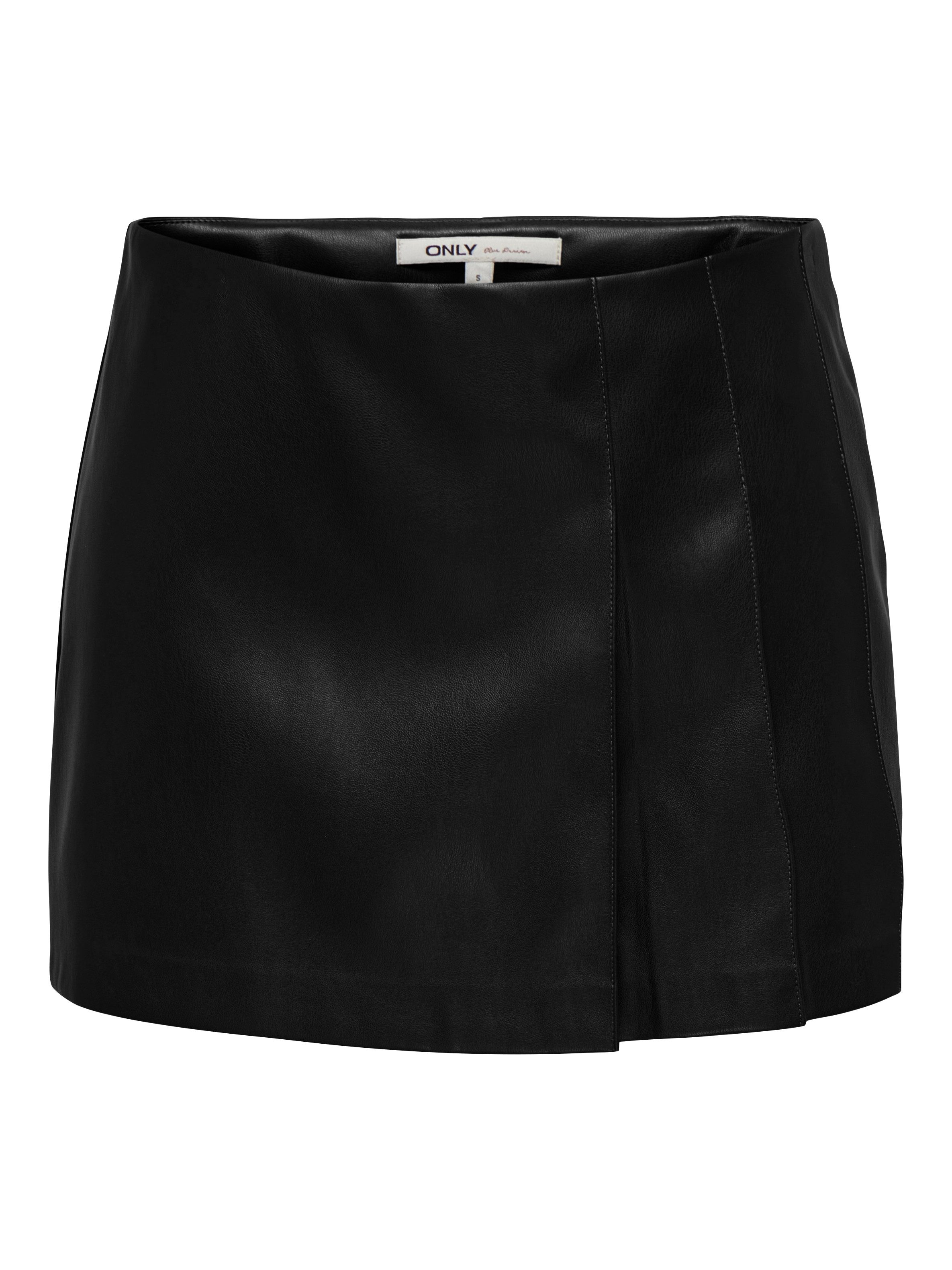 Only Imitatieleren rok ONLAMILI MW FAUX LEATHER SKORT PNT CC