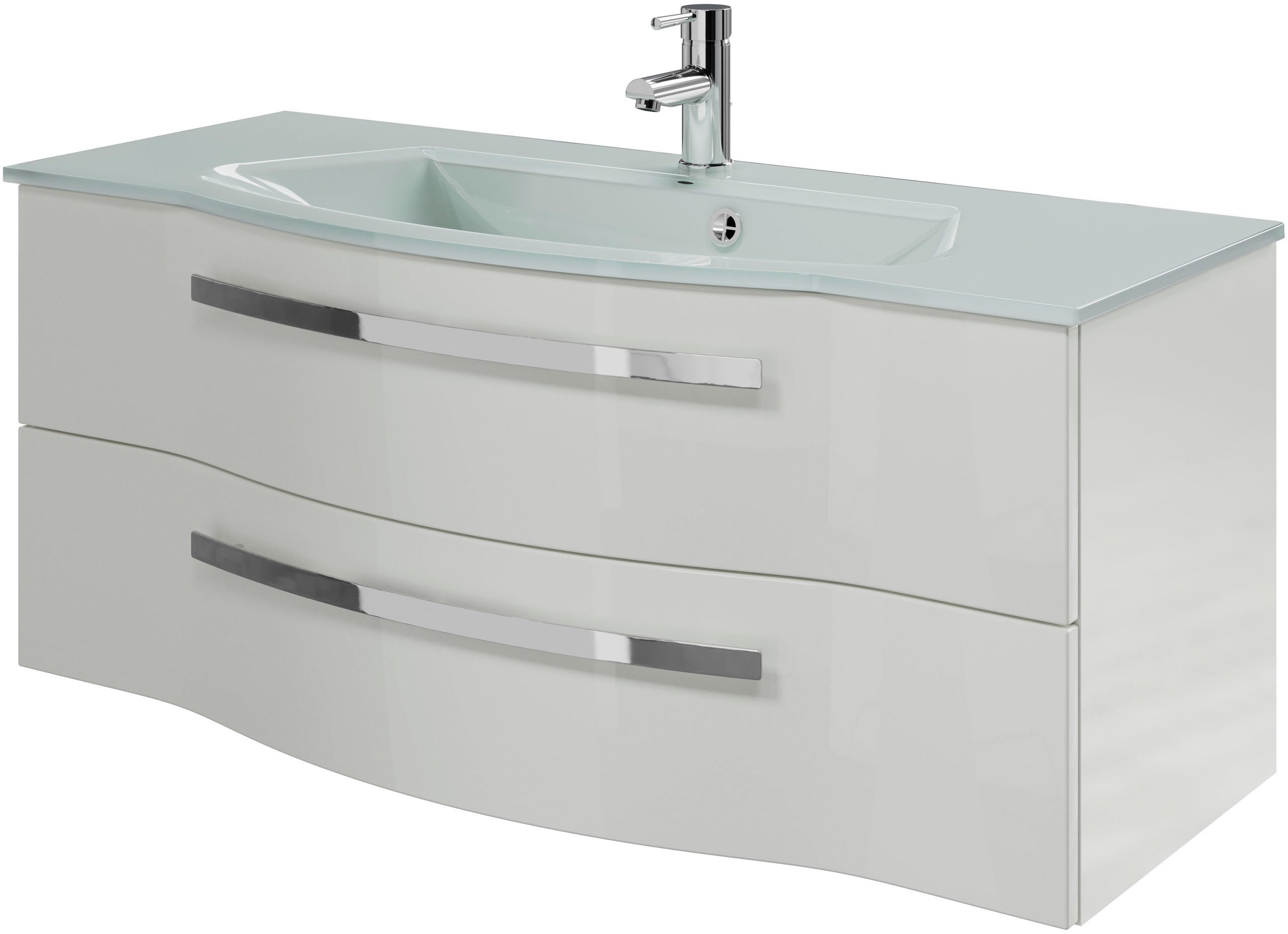 Saphir Wastafelonderkast Serie 4005 glazen wastafel met onderkast, 117 cm breed