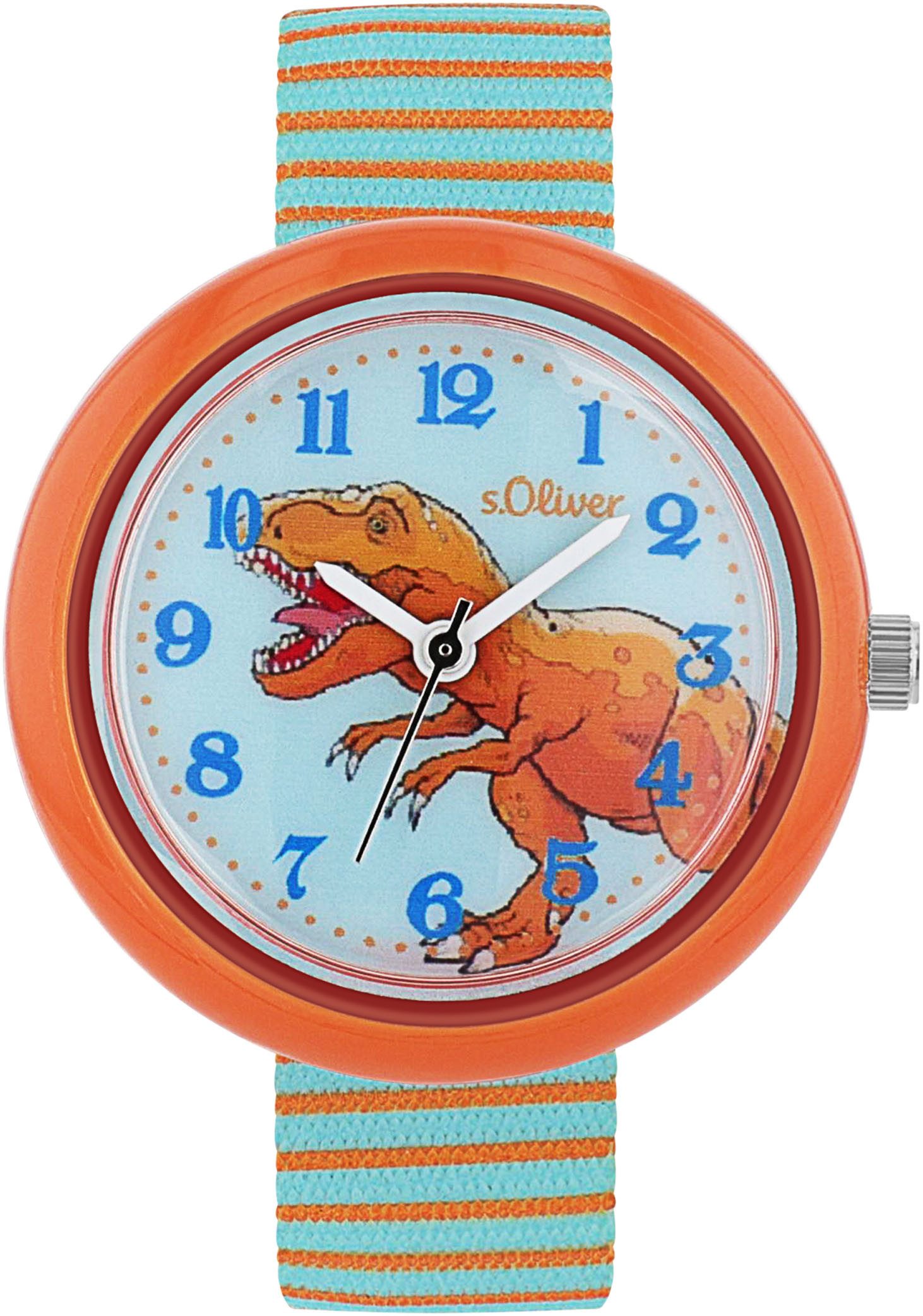 s.Oliver Kwartshorloge Polshorloge, kinder, jongenshorloge, dinosaurus, cadeau-idee