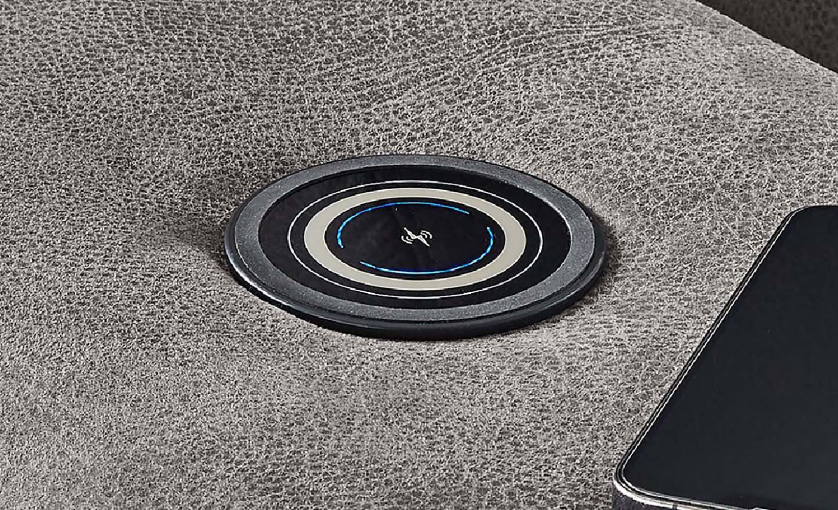 Jockenhöfer Gruppe Hoekbank LE MANS L-model met elektrische zitdiepteverstelling (30 cm) en inductieve oplaadmogelijkheid + usb a en c, verstelbare hoofdsteunen