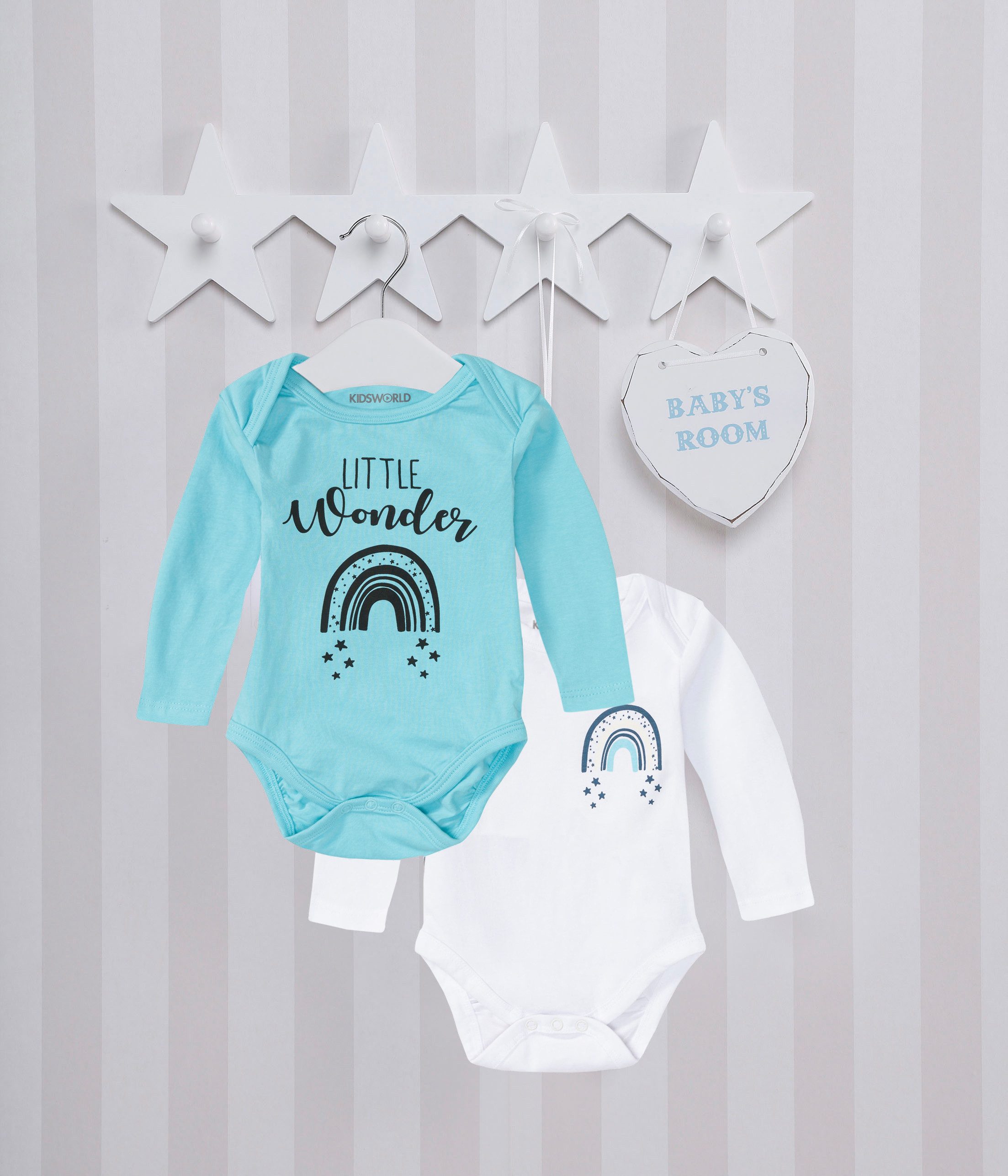 KIDSWORLD Body met lange mouwen 2-pack baby-body s Little Wonder (set 2-delig 2)