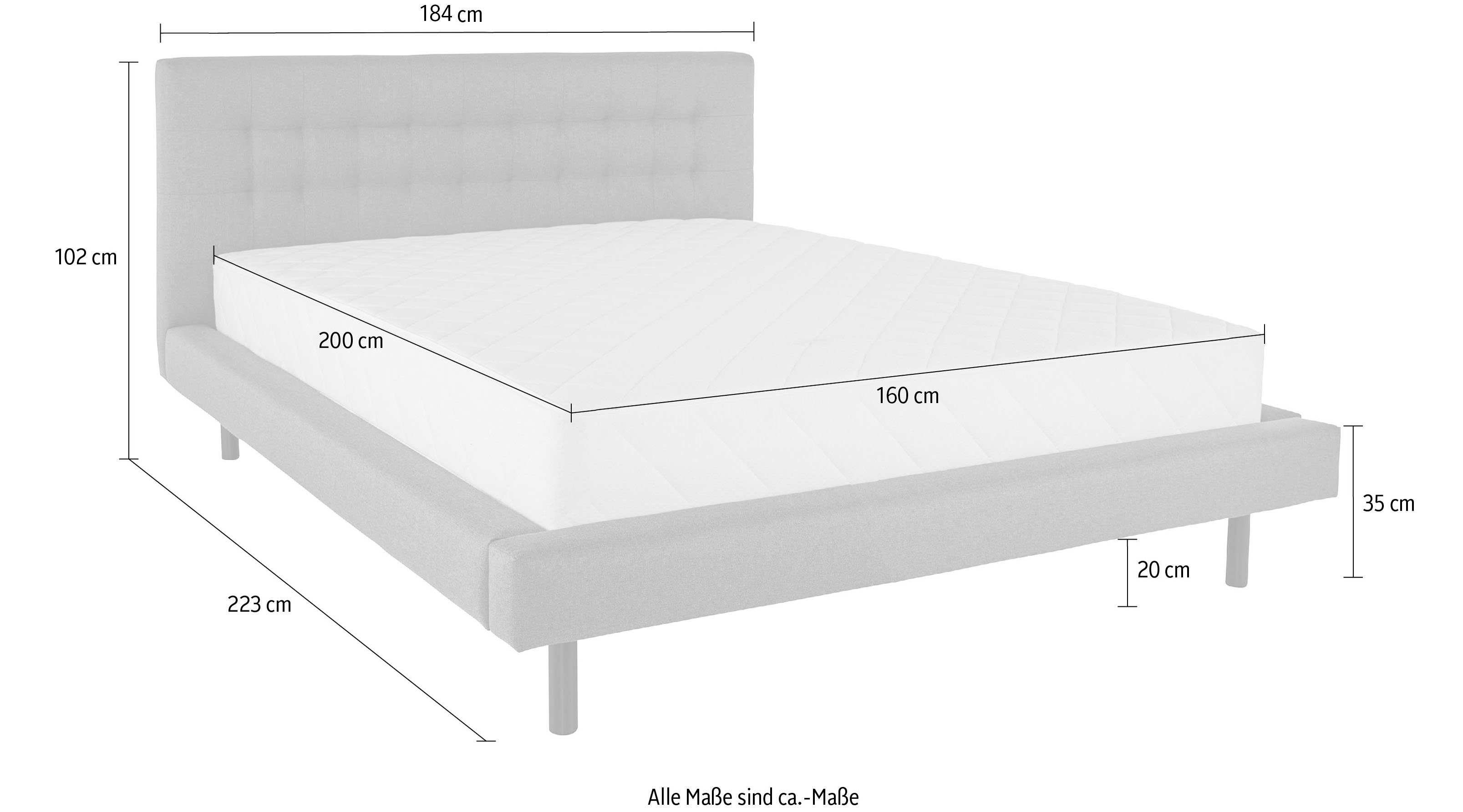andas Gestoffeerd bed Tobjörn Met breed futonframe