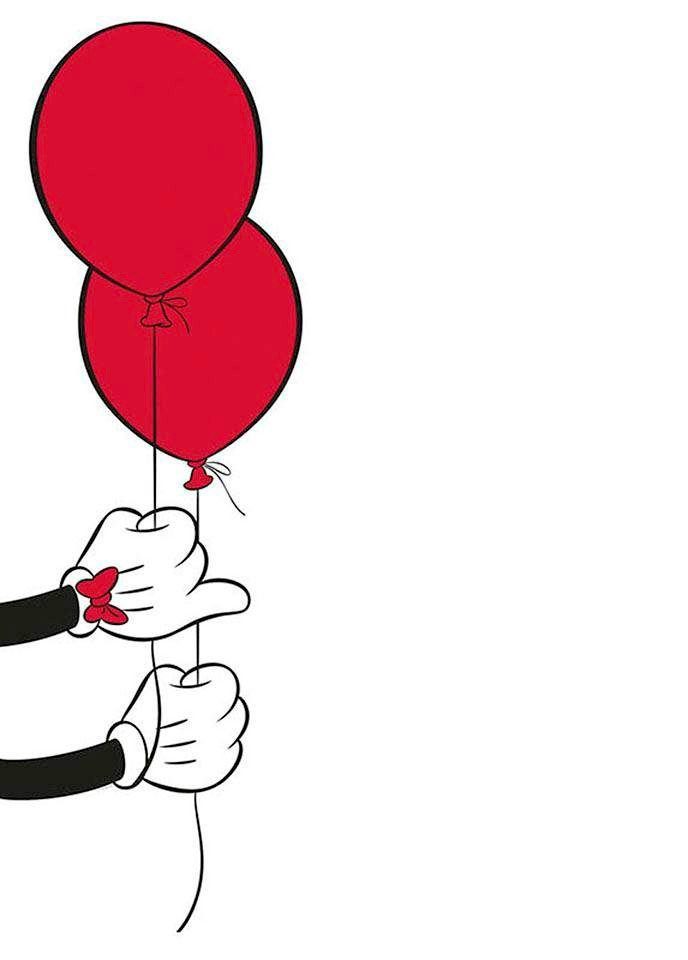 Komar Poster Mickey Mouse Balloon Hoogte: 50 cm