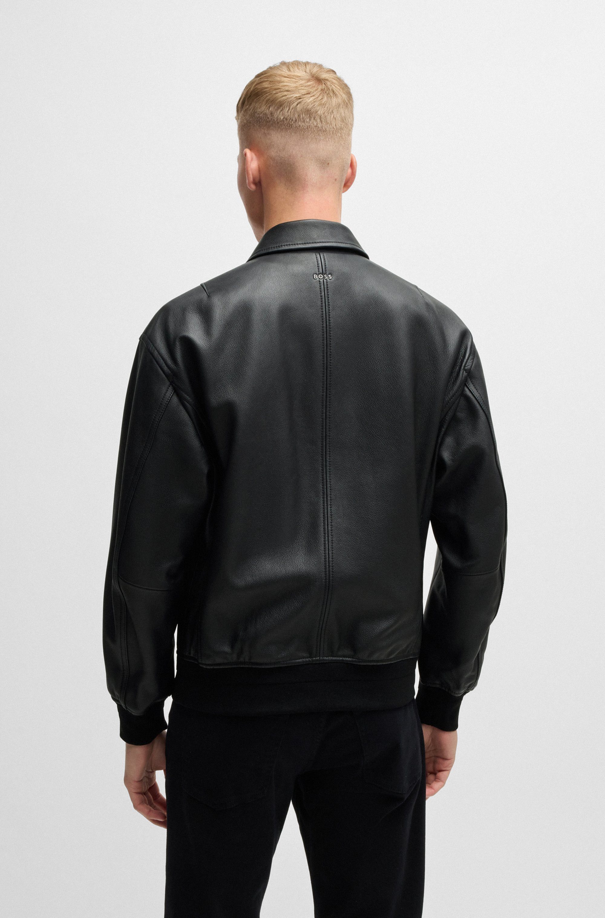 Boss Orange Leren jack Joloco in blousonmodel