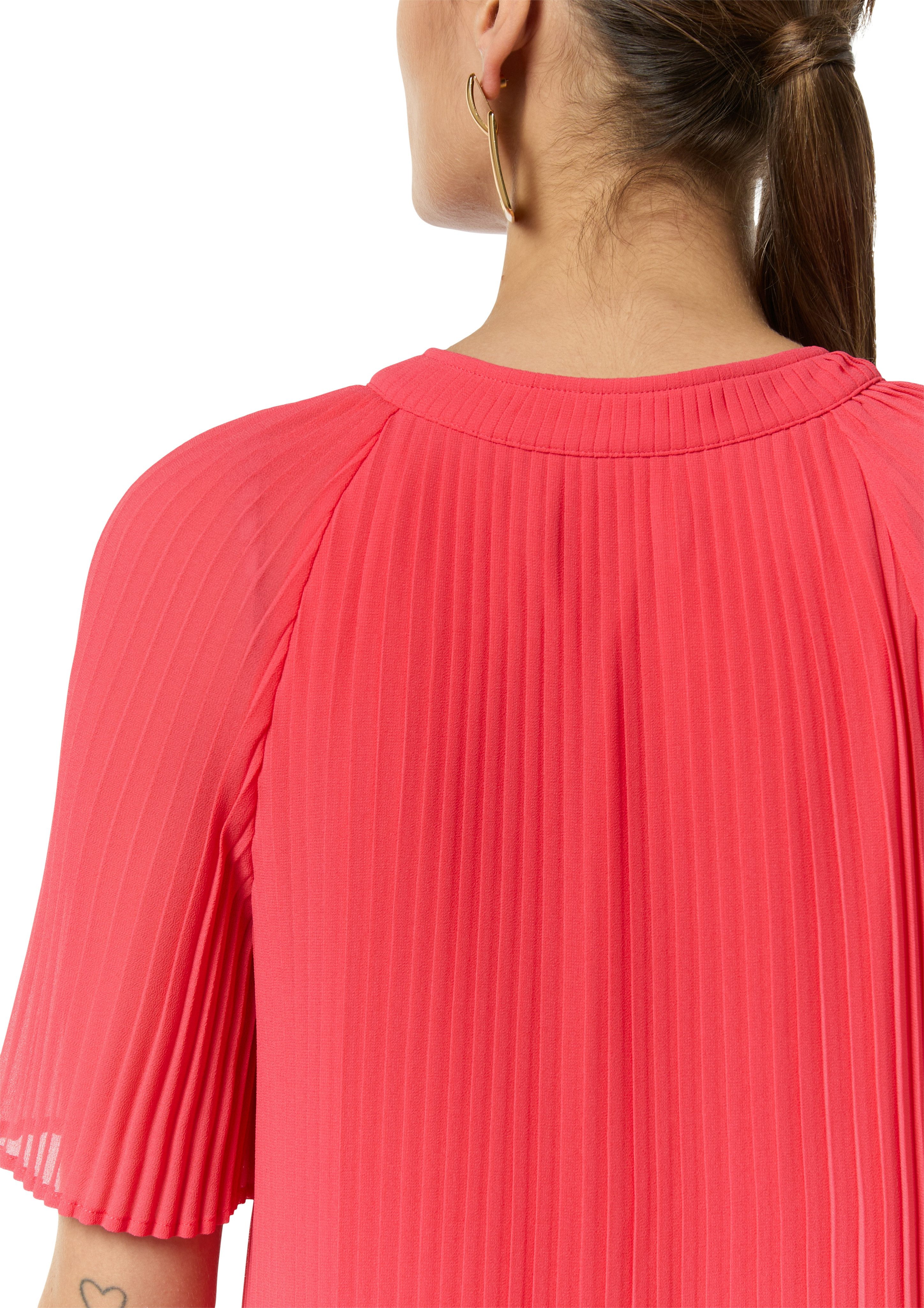 Comma Chiffon jurk met plisséplooien split en knop