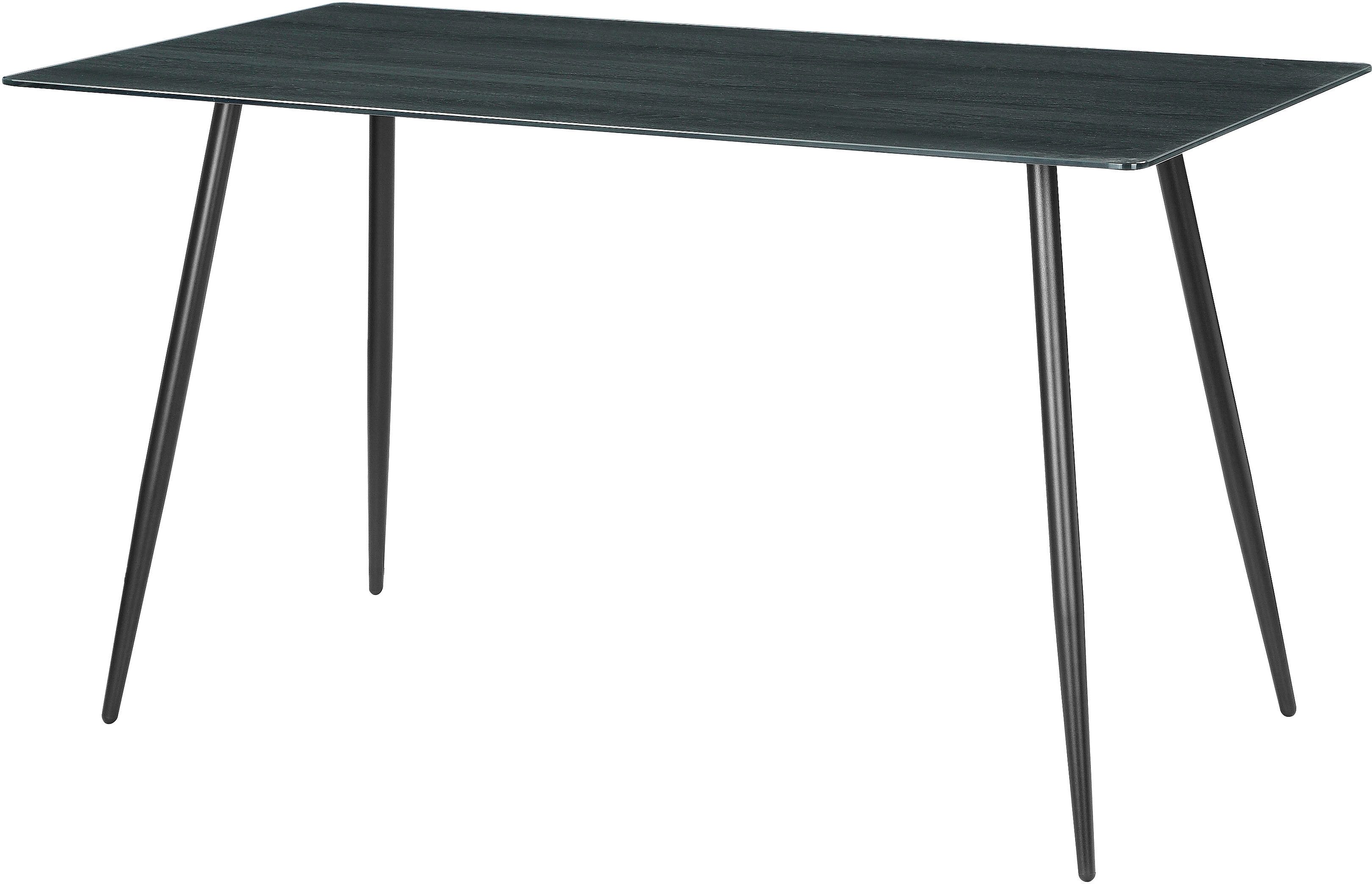 Home affaire Eettafel Turah, TOPSELLER! met glazen blad in houtlook, tijdloos ontwerp, onderhoudsvriendelijk