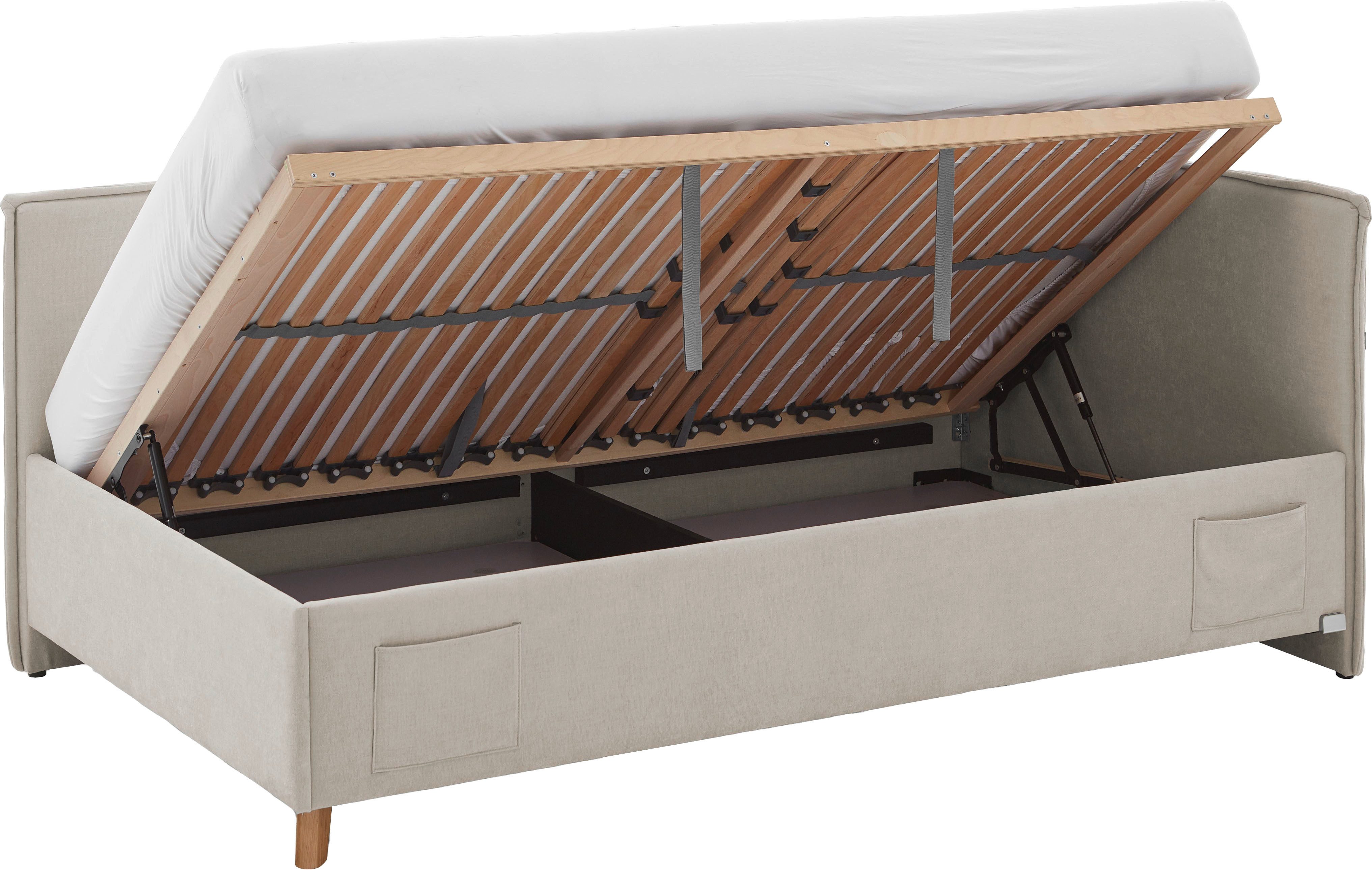 meise.möbel Kinderledikant FUN II Bekleed bed naar keuze met bedkist, tienerbed inclusief USB-aansluiting