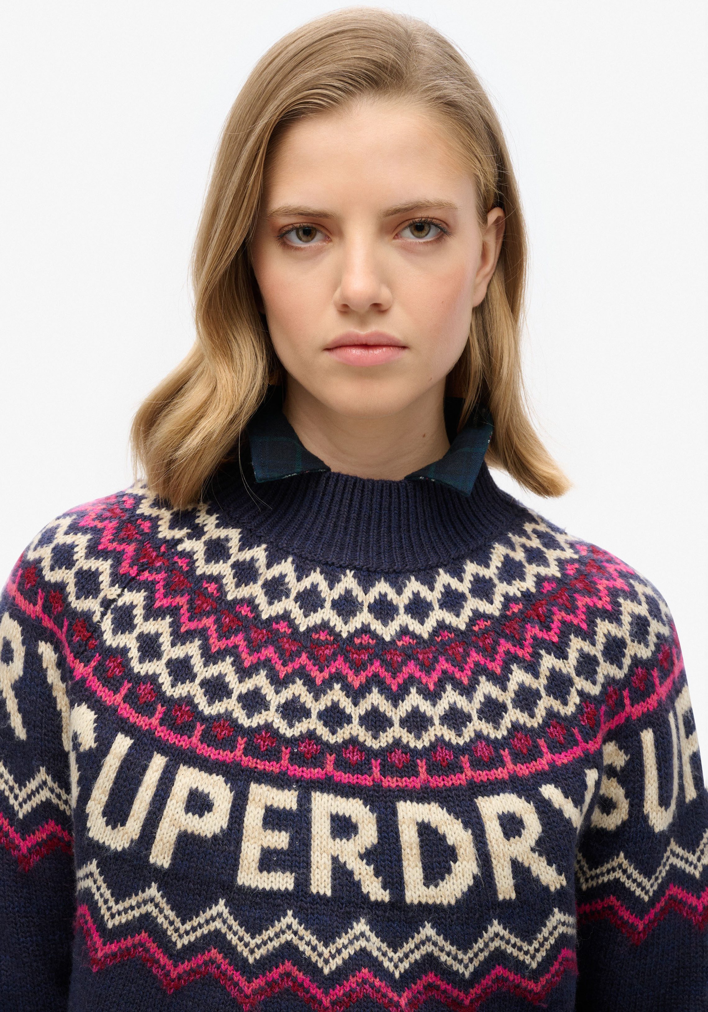 Superdry Gebreide trui FAIRISLE BRANDED JUMPER
