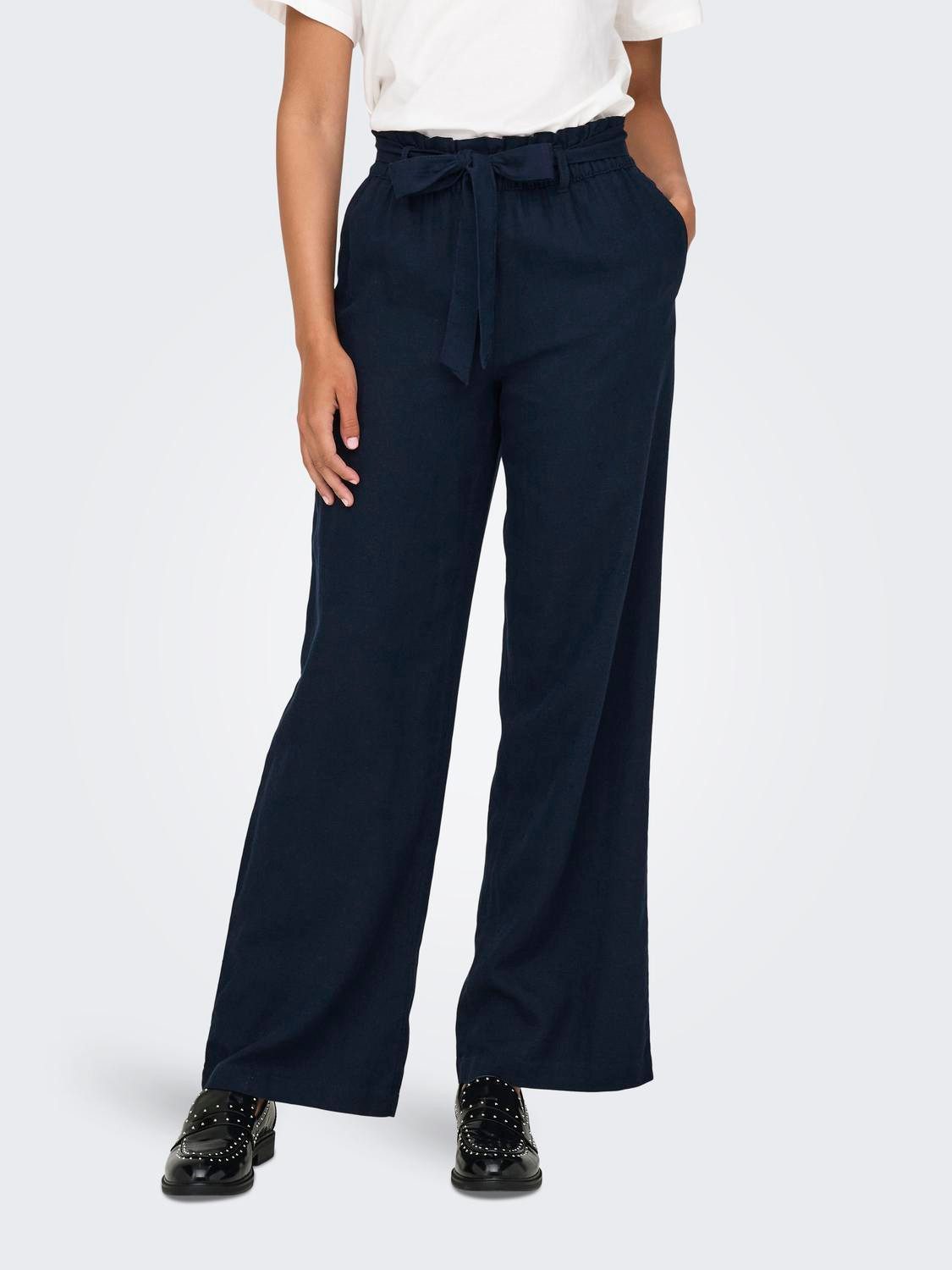 JDY Culotte SAY MW LINEN BELT PANT WVN NOOS