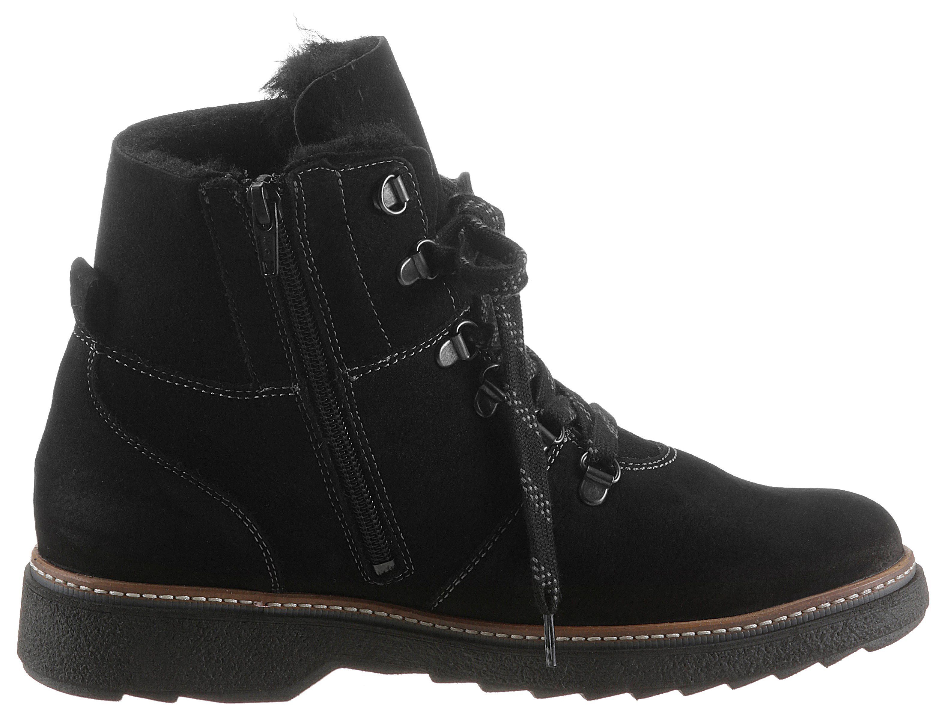 Waldläufer Winterlaarzen HITOMI outdoor boots, lace-up boots with lambswool lining, h-width