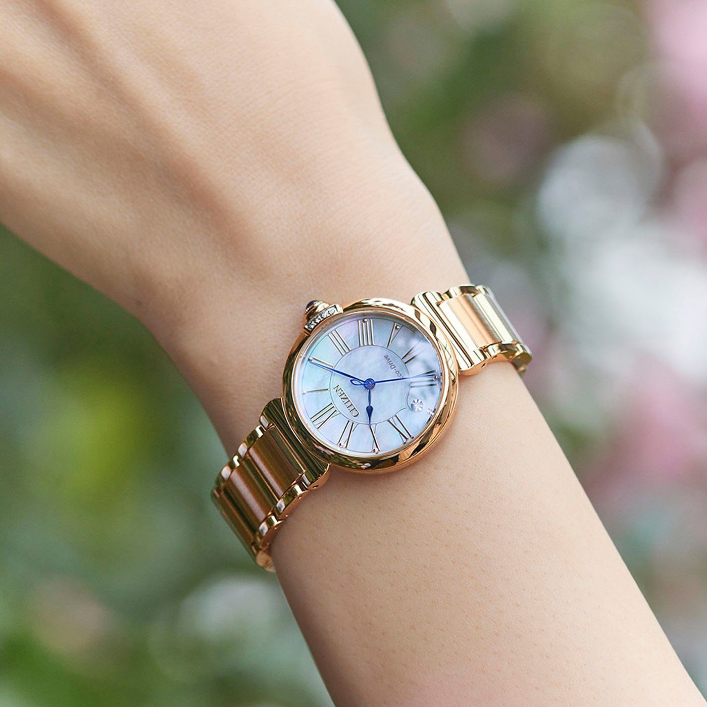 Citizen Solarhorloge EM1063-89D Polshorloge, dameshorloge, roestvrijstalen armband, saffierglas