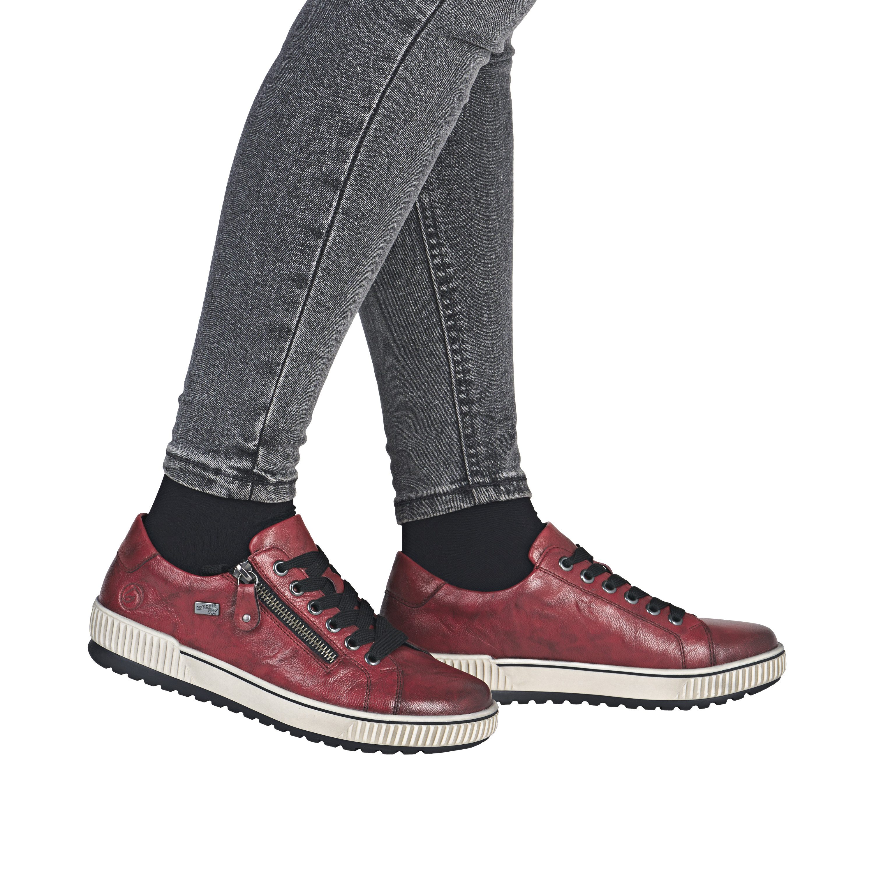 Remonte Plateausneakers vrijetijdsschoen, lage schoen, veterschoen met buitenrits