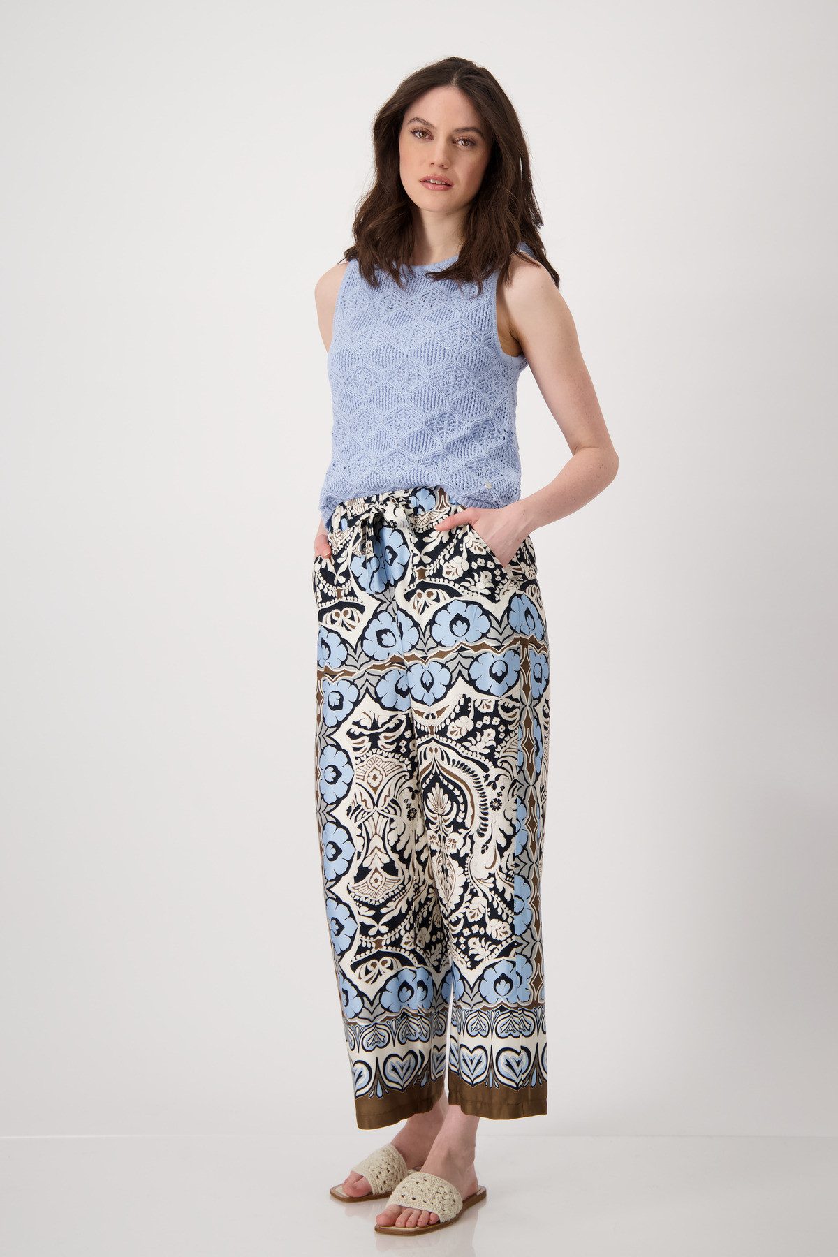 Monari 7/8 broek met ornamenten 68cm