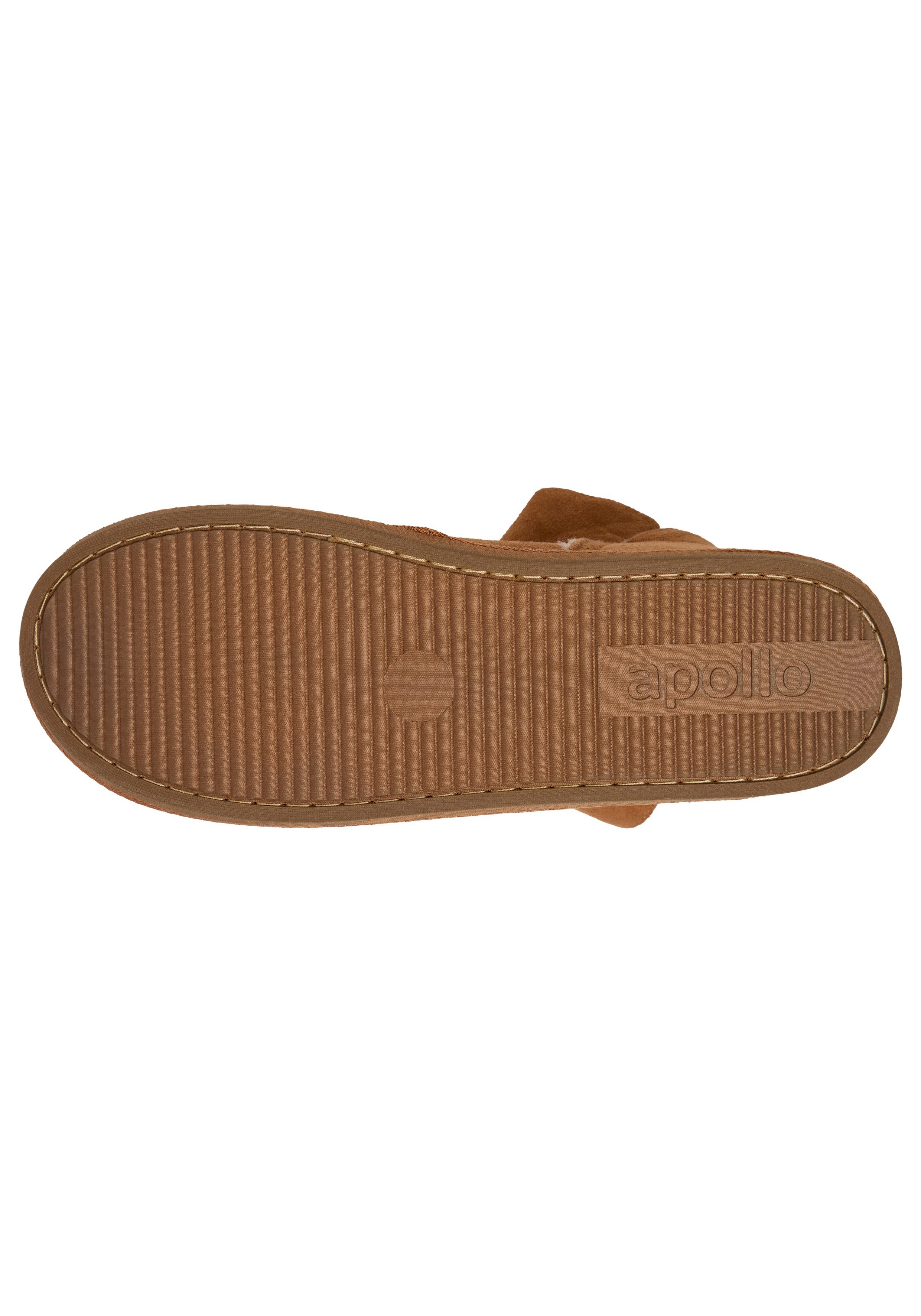 Apollo Pantoffels LADIES HOME BOOTS SUEDE met logo-embossing en knusse, warme binnenvoering