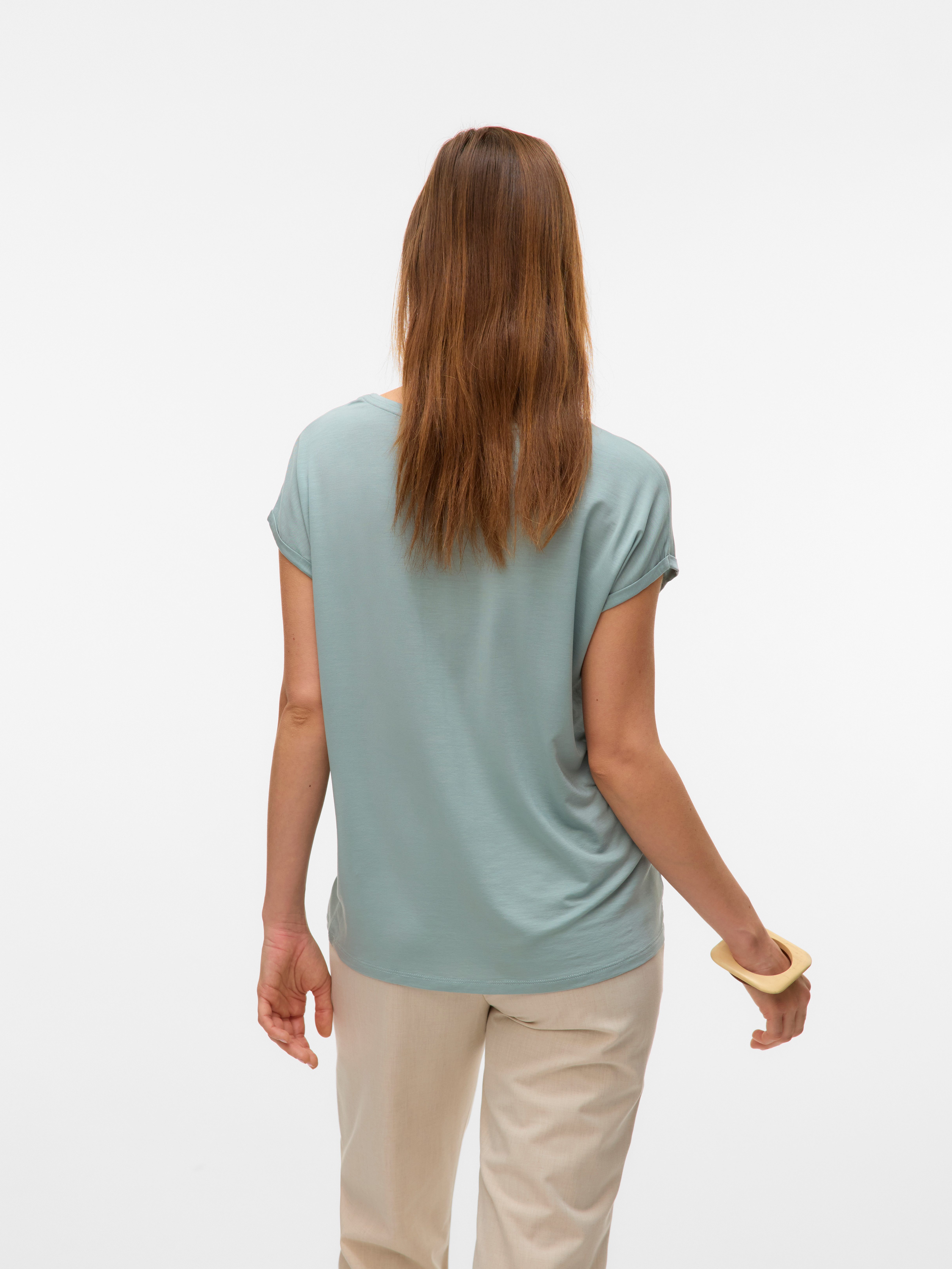 Vero Moda Shirt met ronde hals VMAVA PLAIN SS TOP GAJRS NOOS